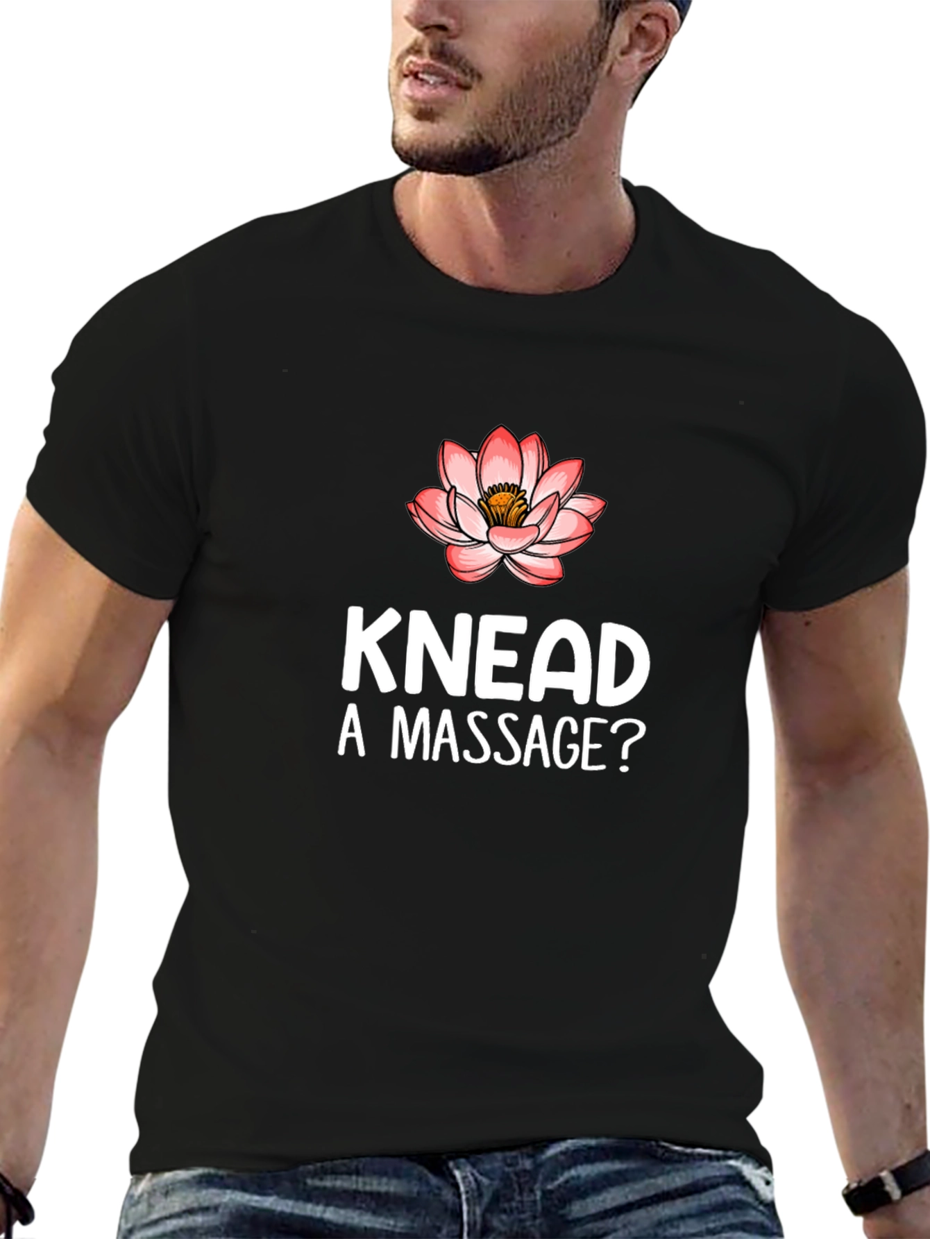 Knead a Massage? Funny Black Graphic Tee