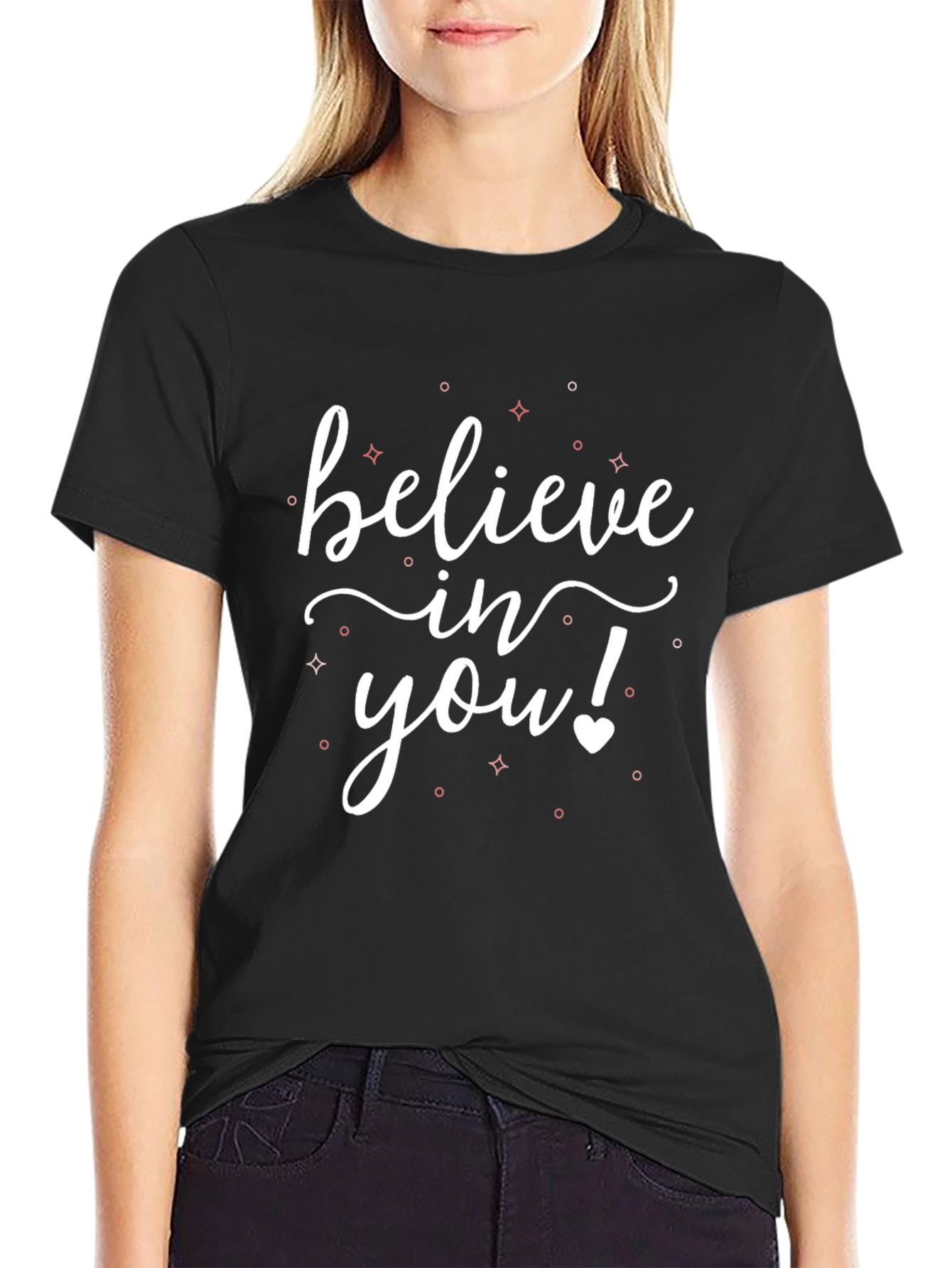 Believe In You Black Graphic Tee