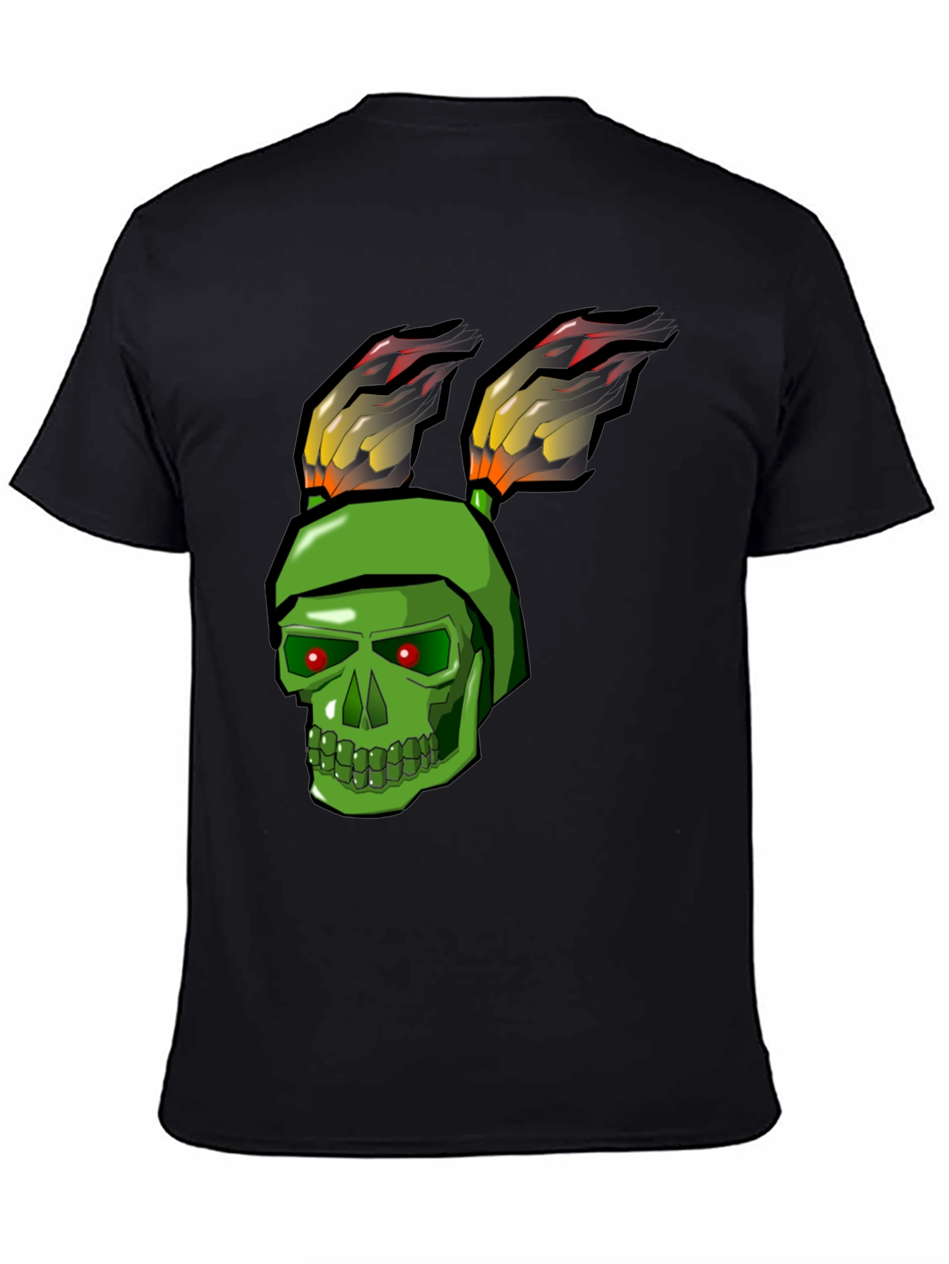 Green Skull Rabbit Flame T-Shirt