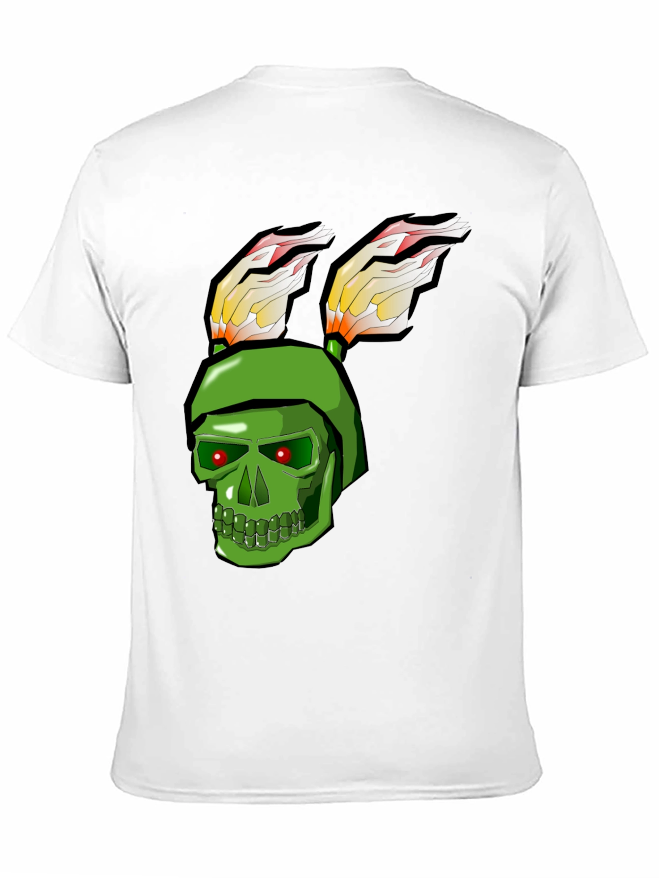 Green Skull Rabbit Flame T-Shirt