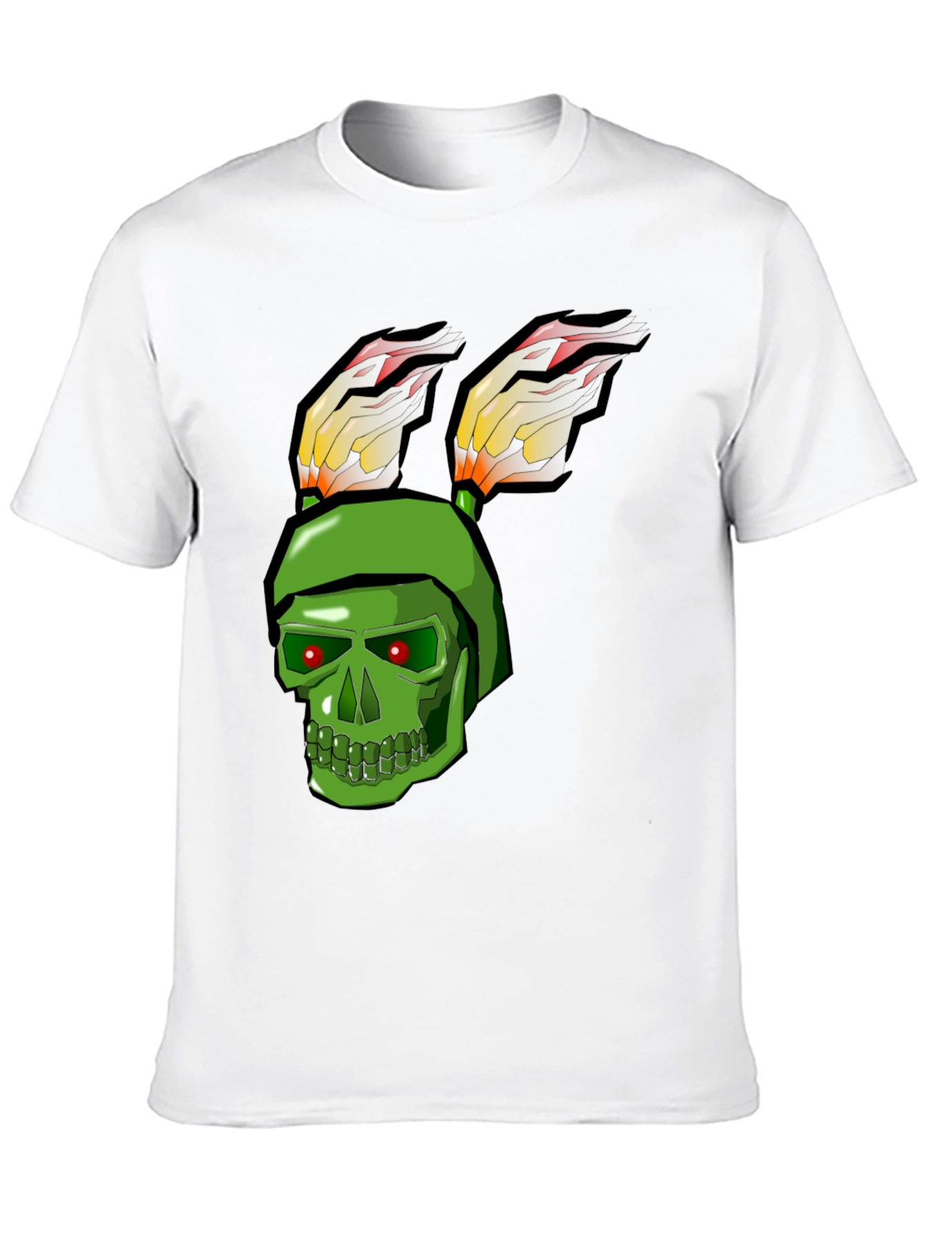 Green Skull Rabbit Flame T-Shirt