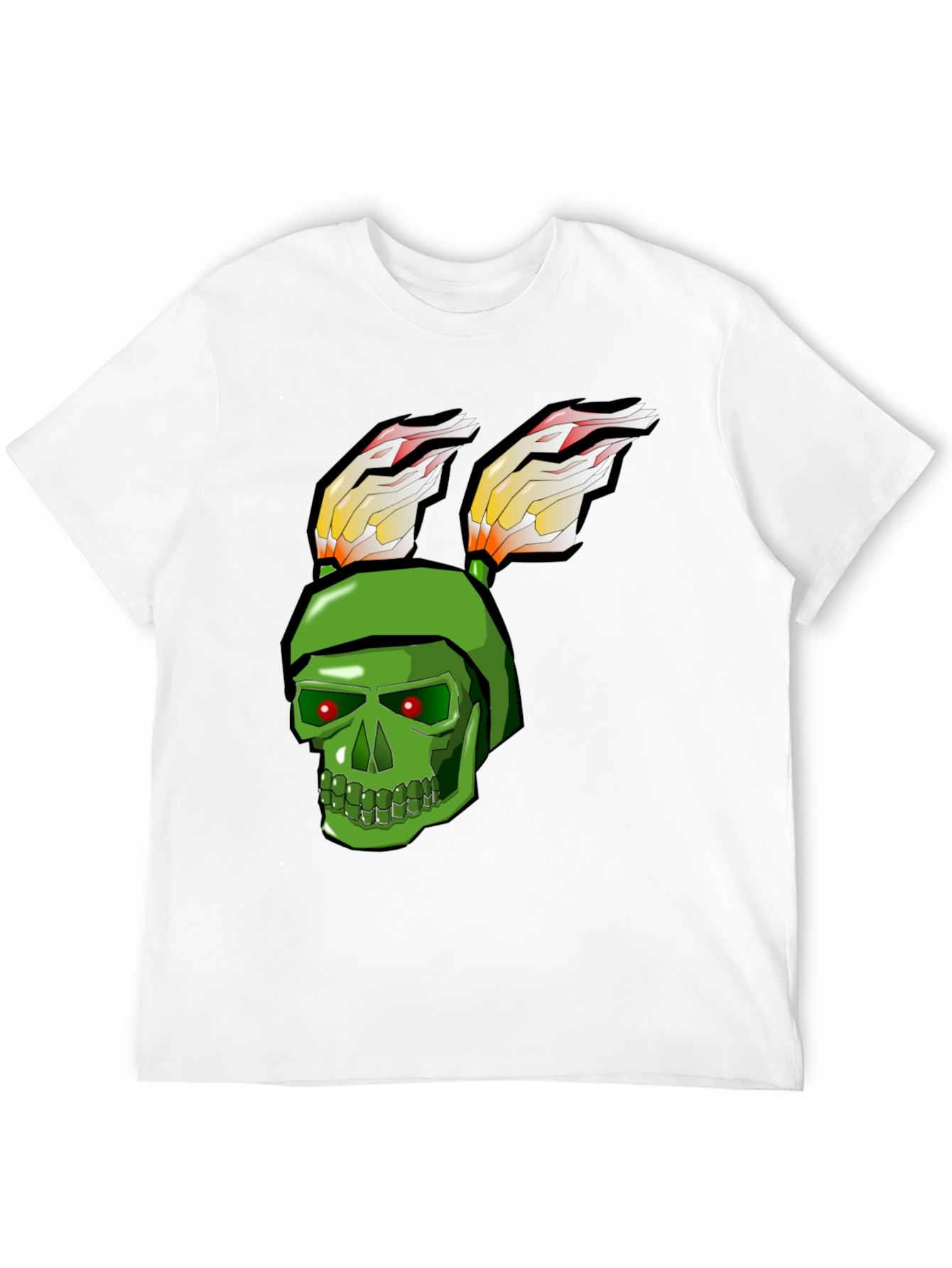 Green Skull Rabbit Flame T-Shirt