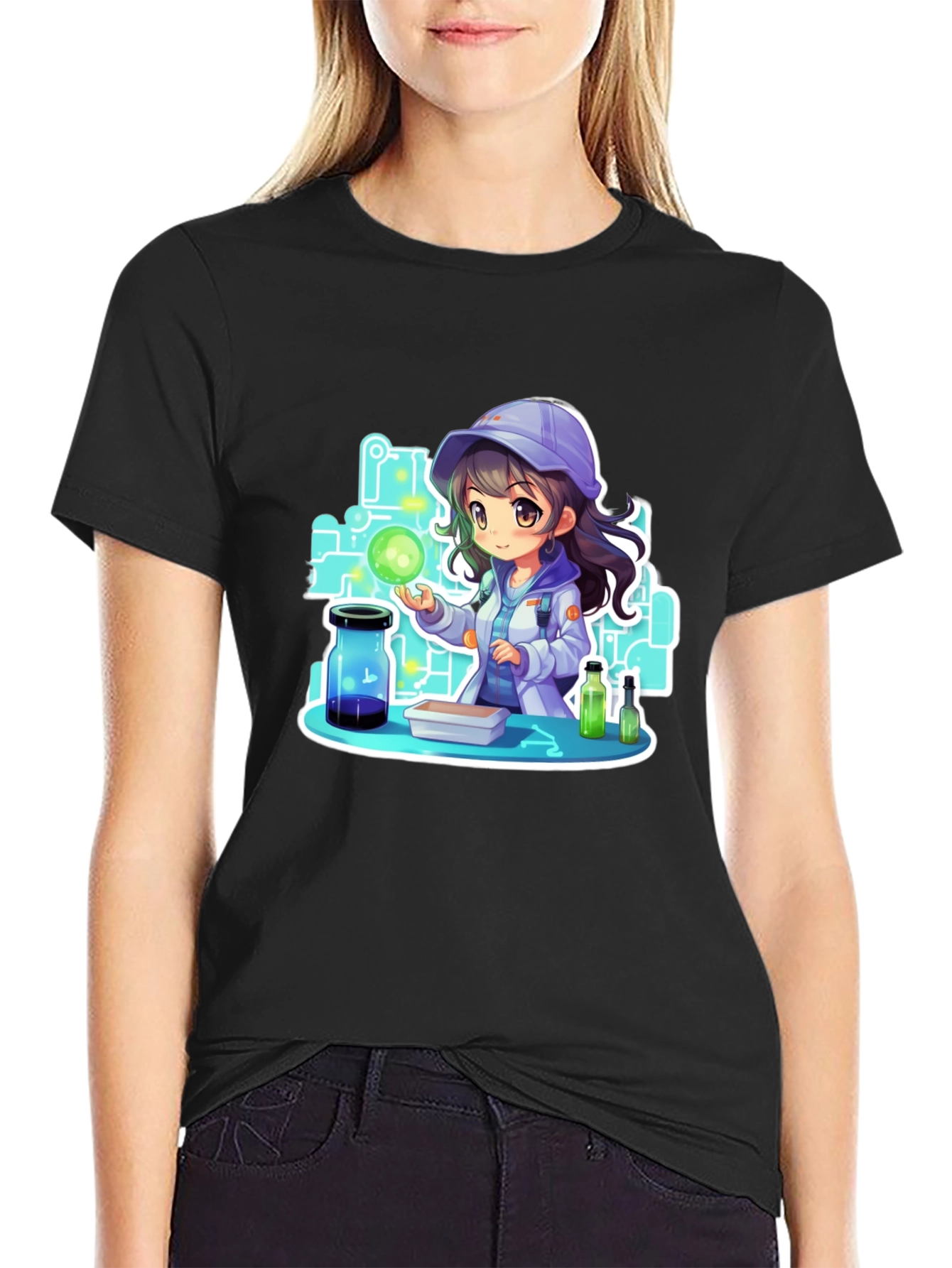 Scientist Girl T-Shirt - Black