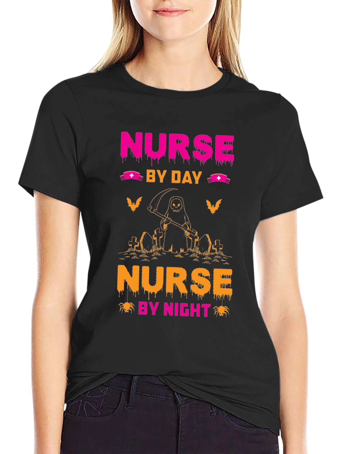 Nurse by Day Nurse by Night Halloween T-Shirt