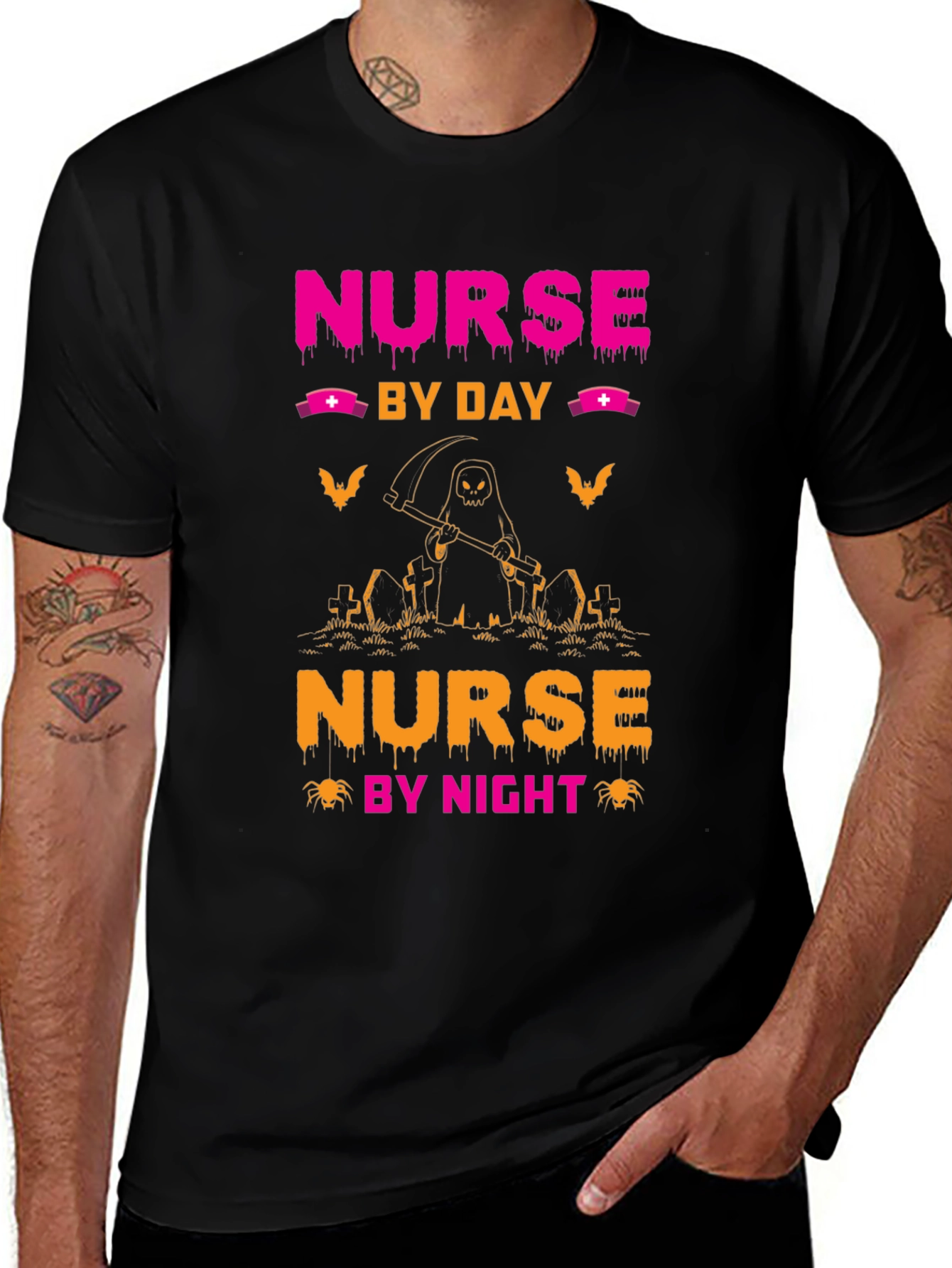 Nurse by Day Nurse by Night Halloween T-Shirt