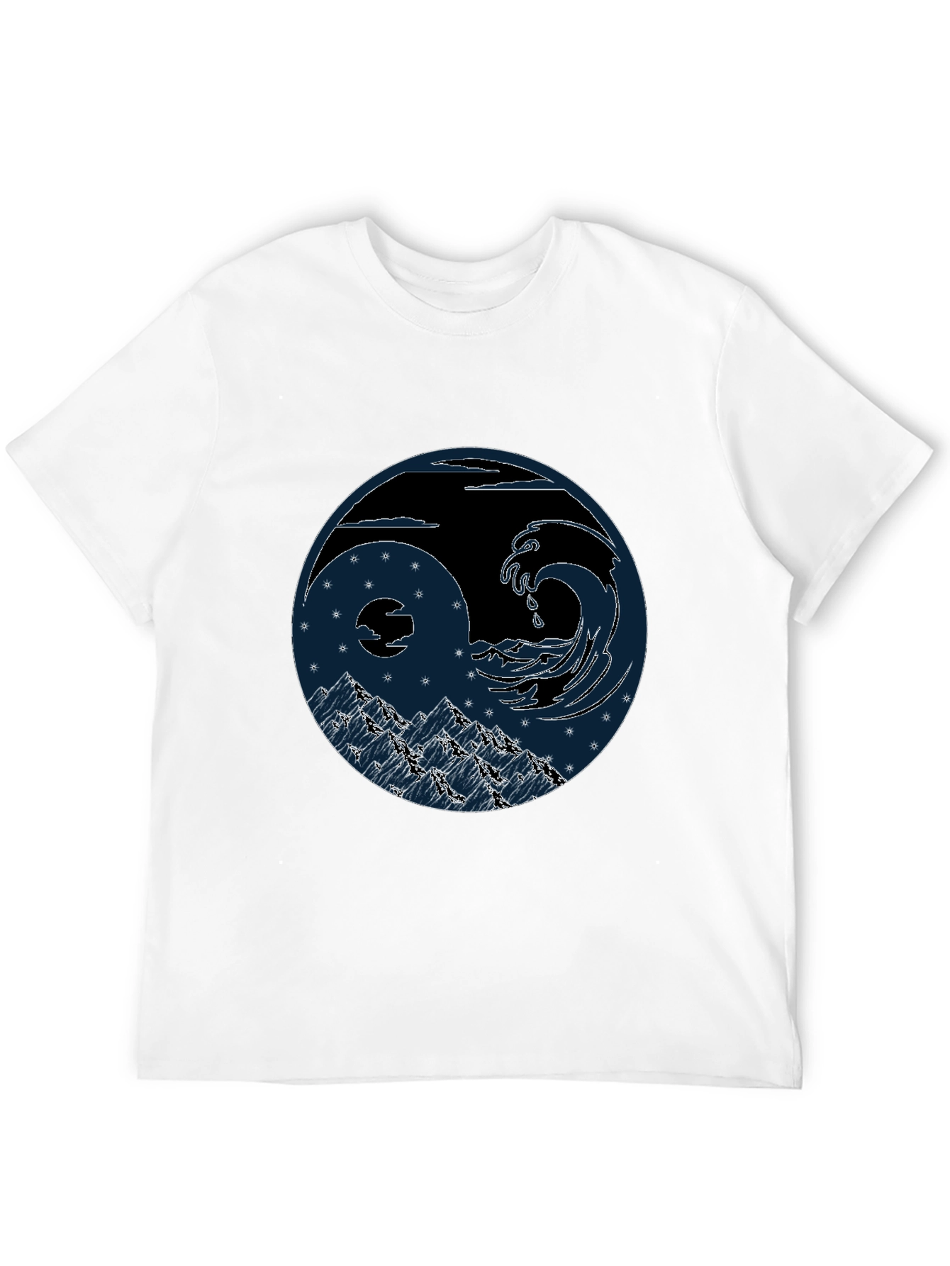 Yin Yang Wave & Mountain Graphic Tee