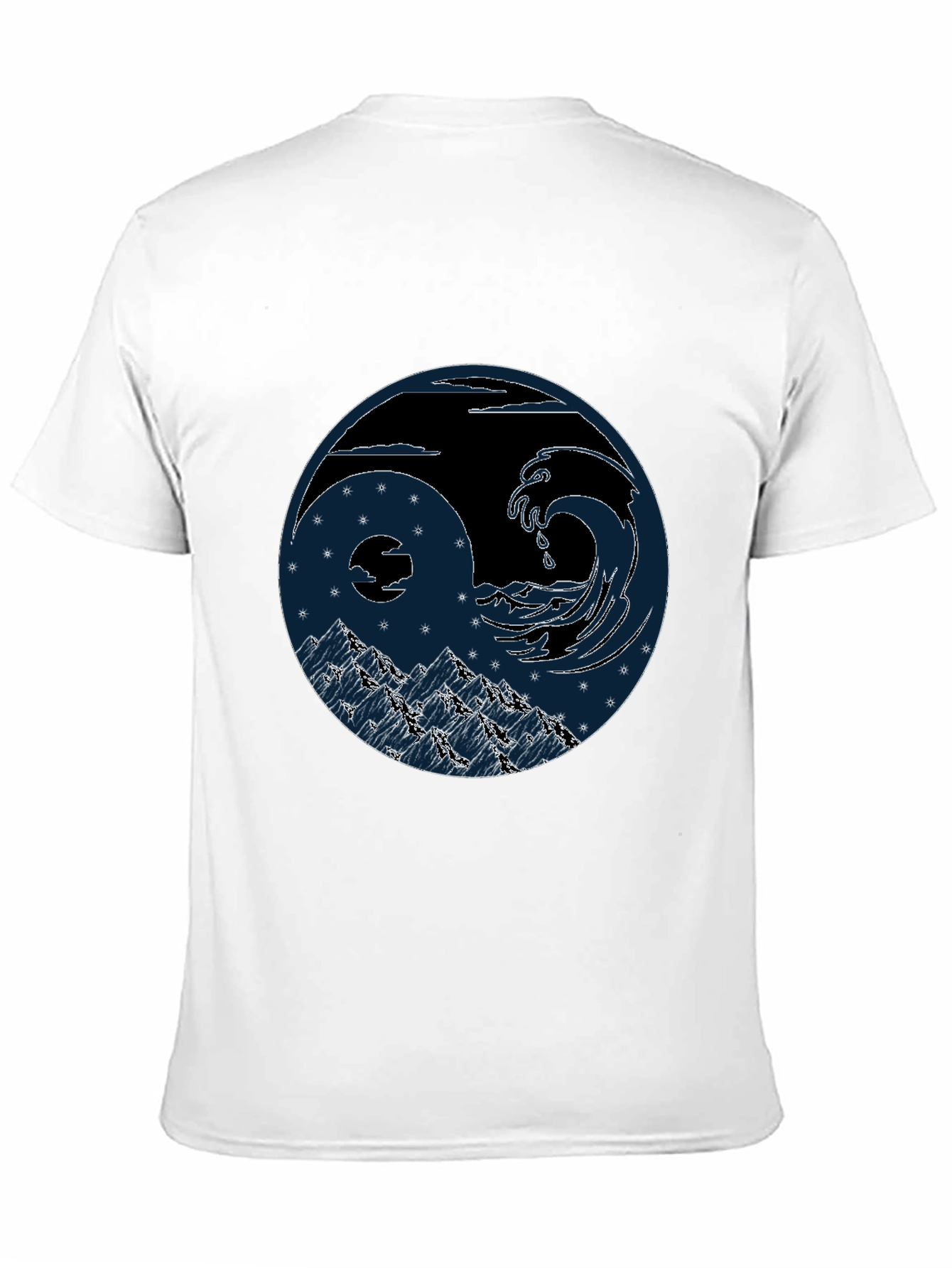 Yin Yang Wave & Mountain Graphic Tee