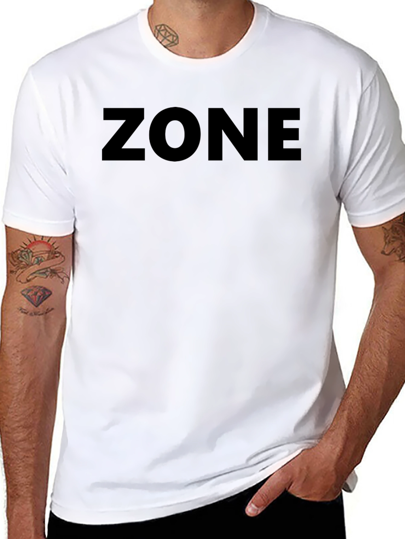 Mens Black ZONE Graphic T-Shirt - Casual Style