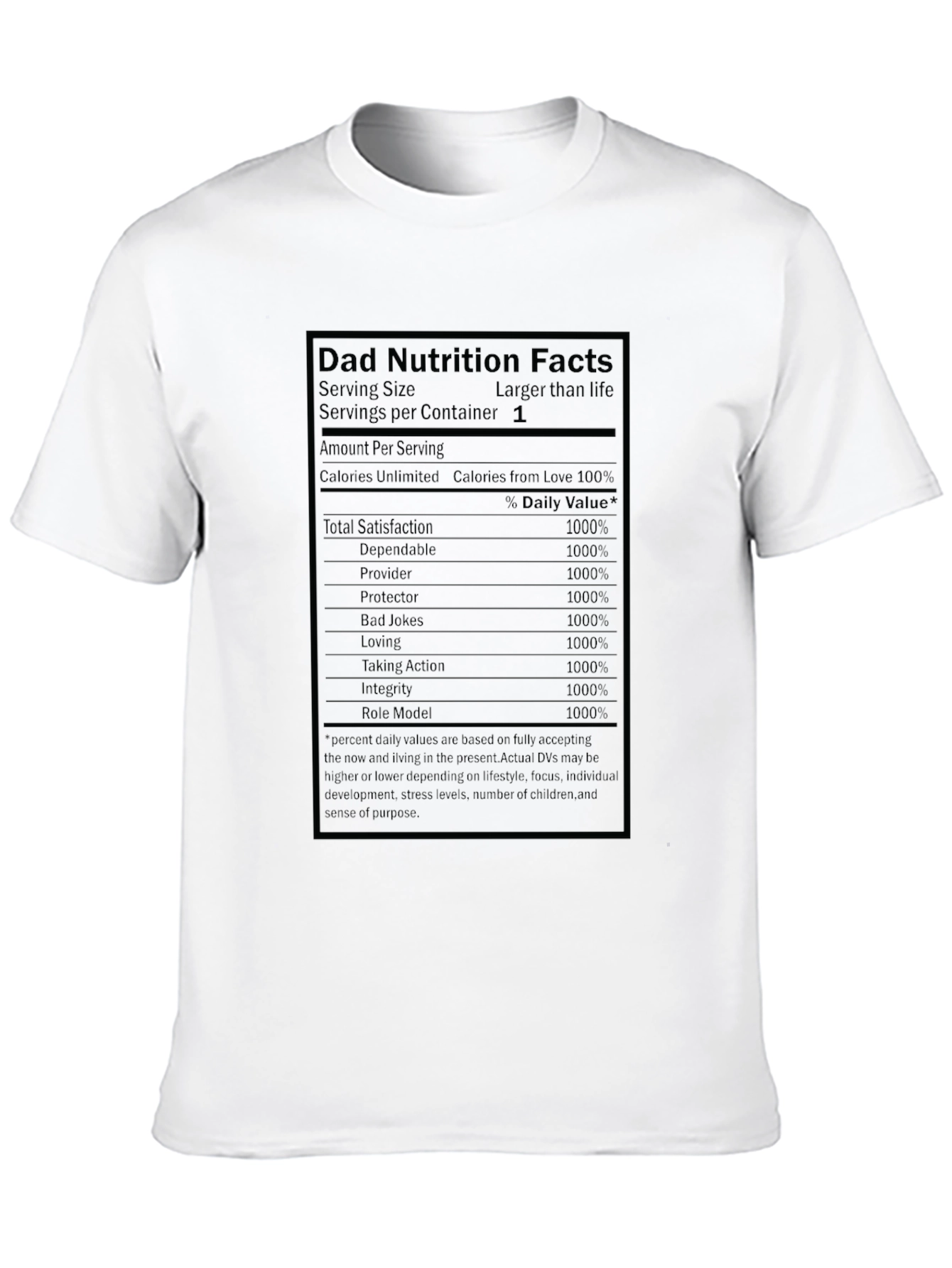 Dad Nutrition Facts T-Shirt - Funny Fathers Day Gift