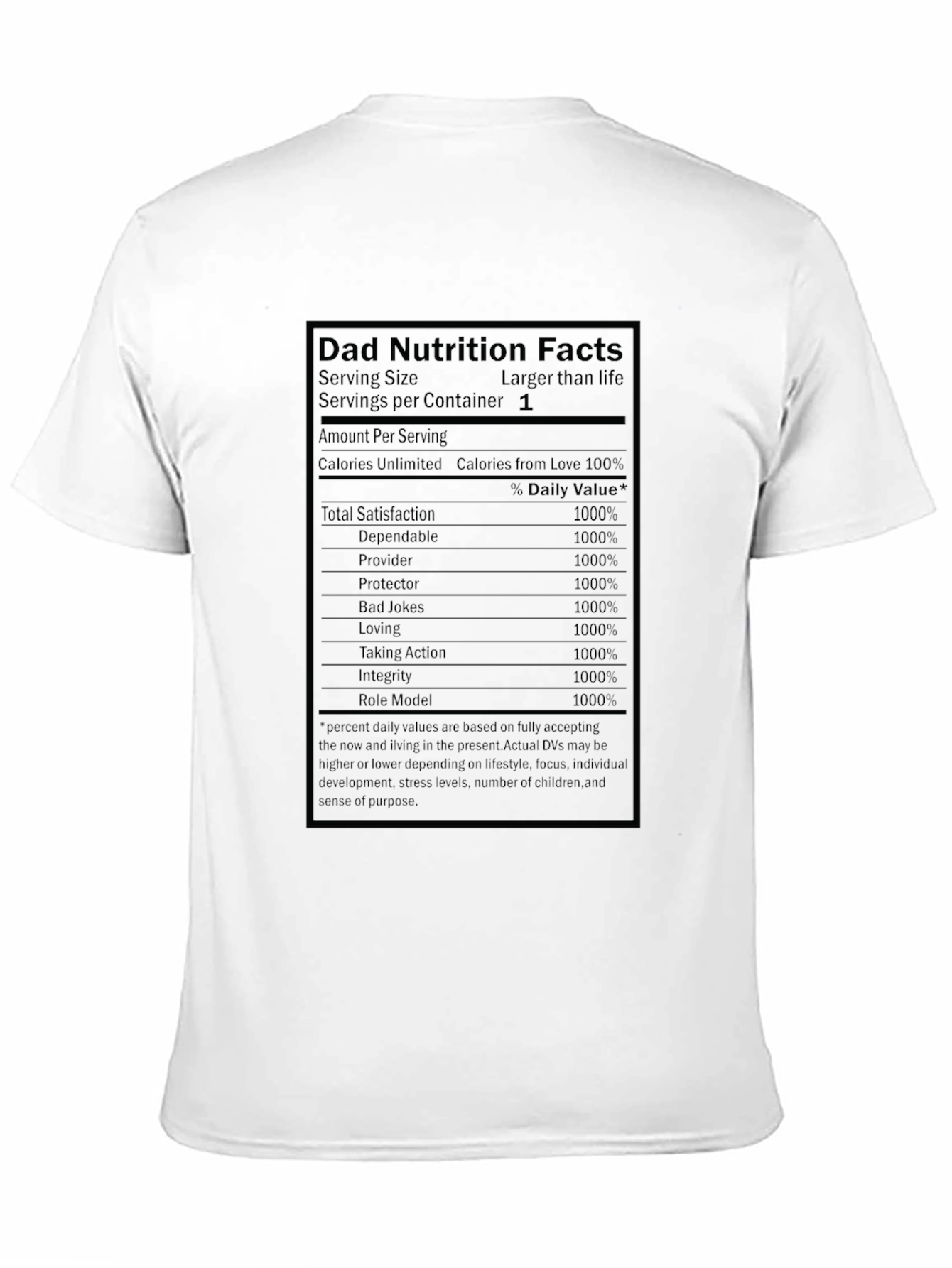 Dad Nutrition Facts T-Shirt - Funny Fathers Day Gift