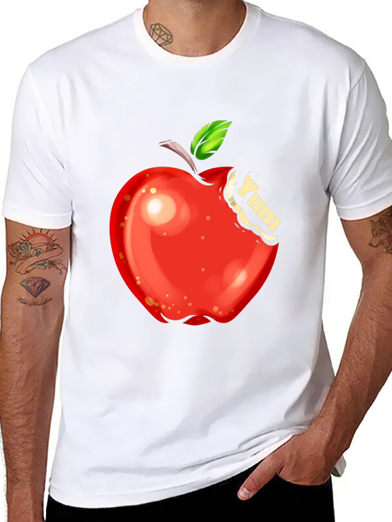 Yum Apple Graphic Tee - Bite into Style!