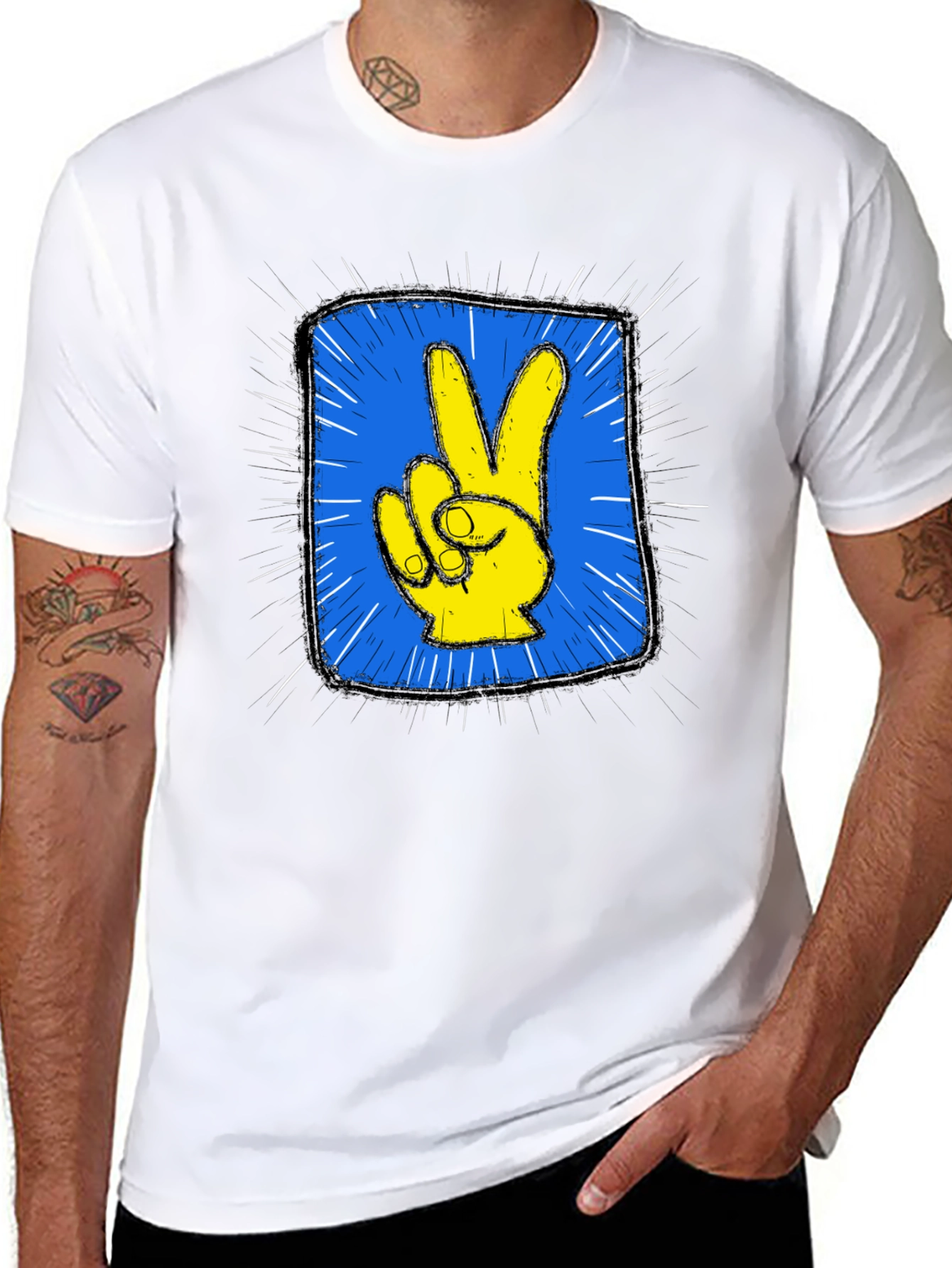 Peace Hand Graphic Tee - Stylish & Comfortable