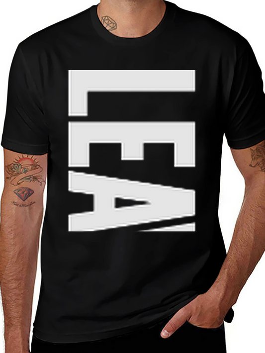 Bold Graphic Tee - LEA White Text on Black