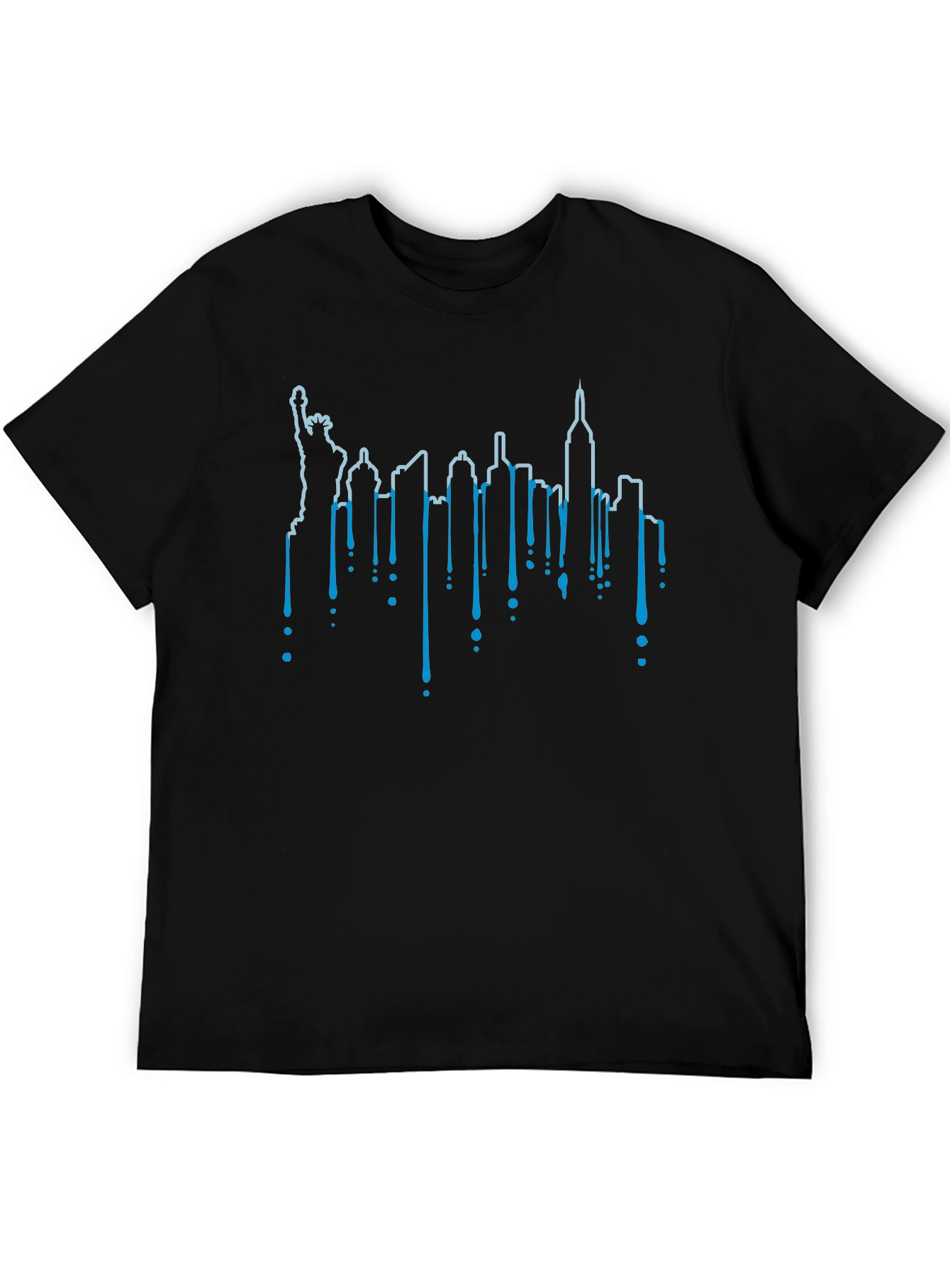 NYC Skyline Drip Graphic Tee - Black
