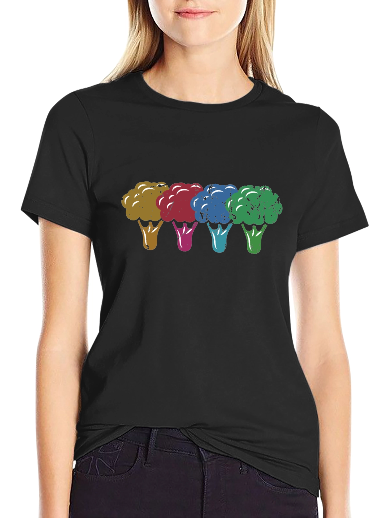 Colorful Broccoli Graphic Tee