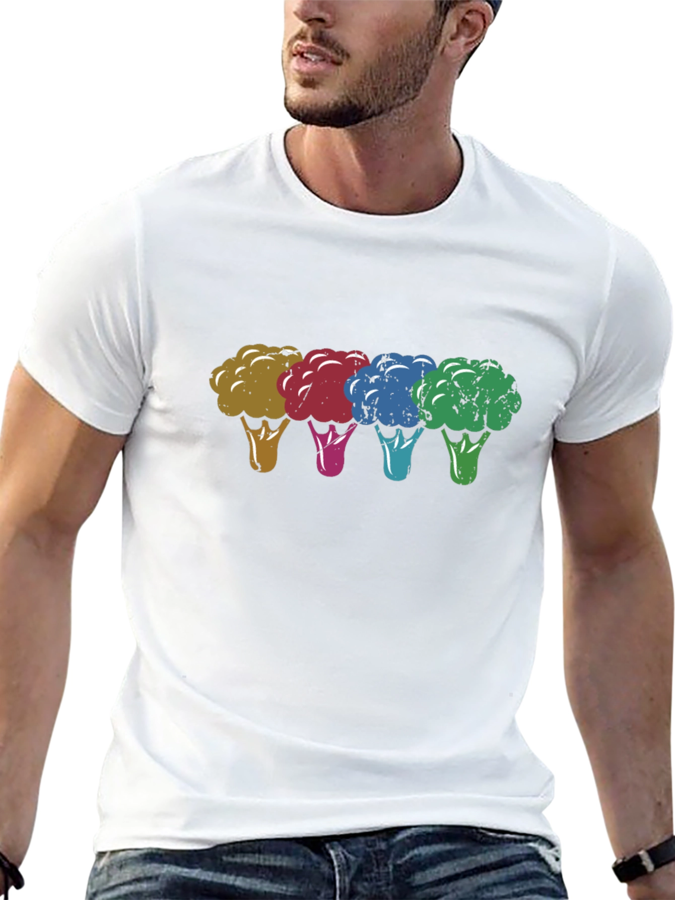 Colorful Broccoli Graphic Tee