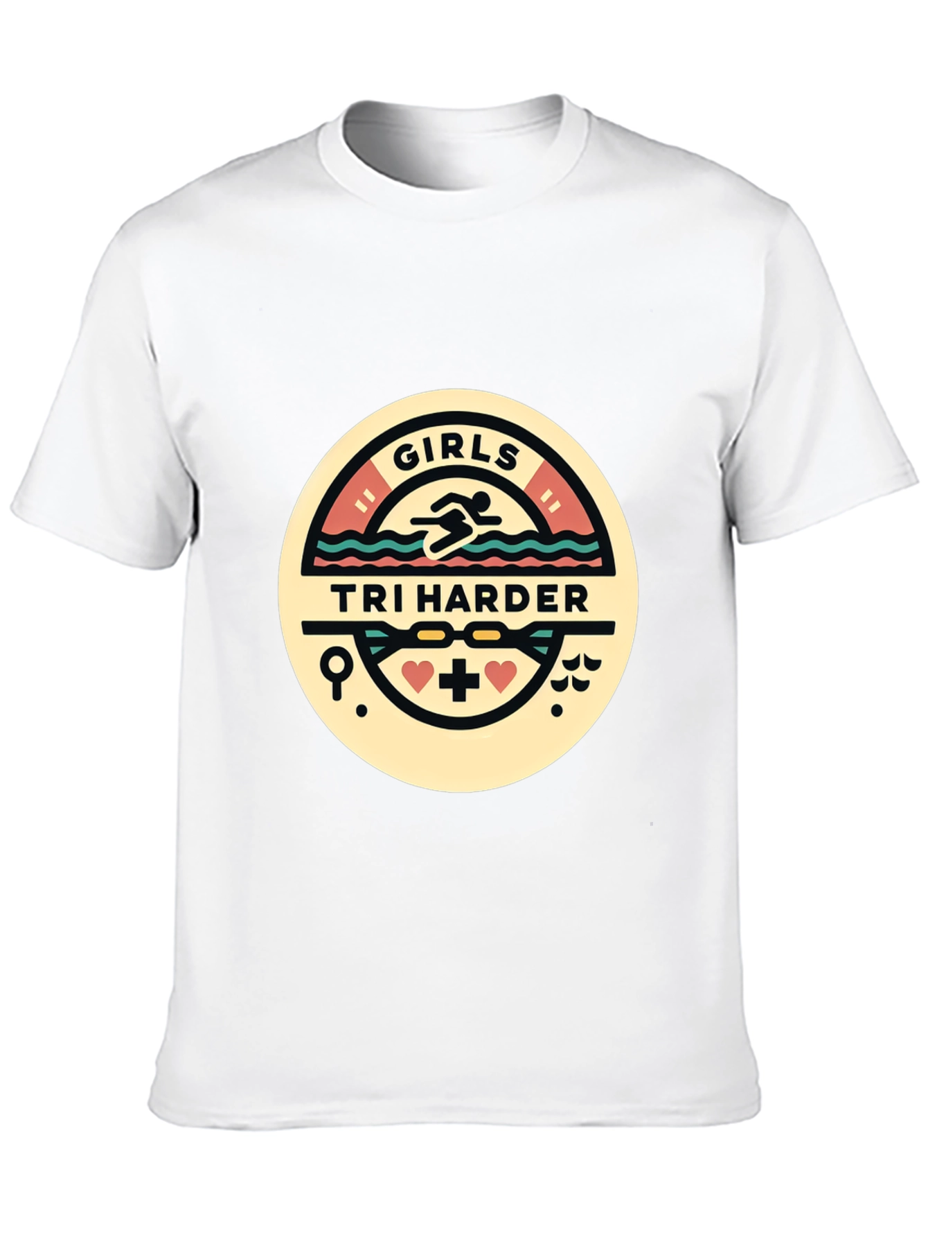 Girls Tri Harder T-Shirt - Triathlon Design