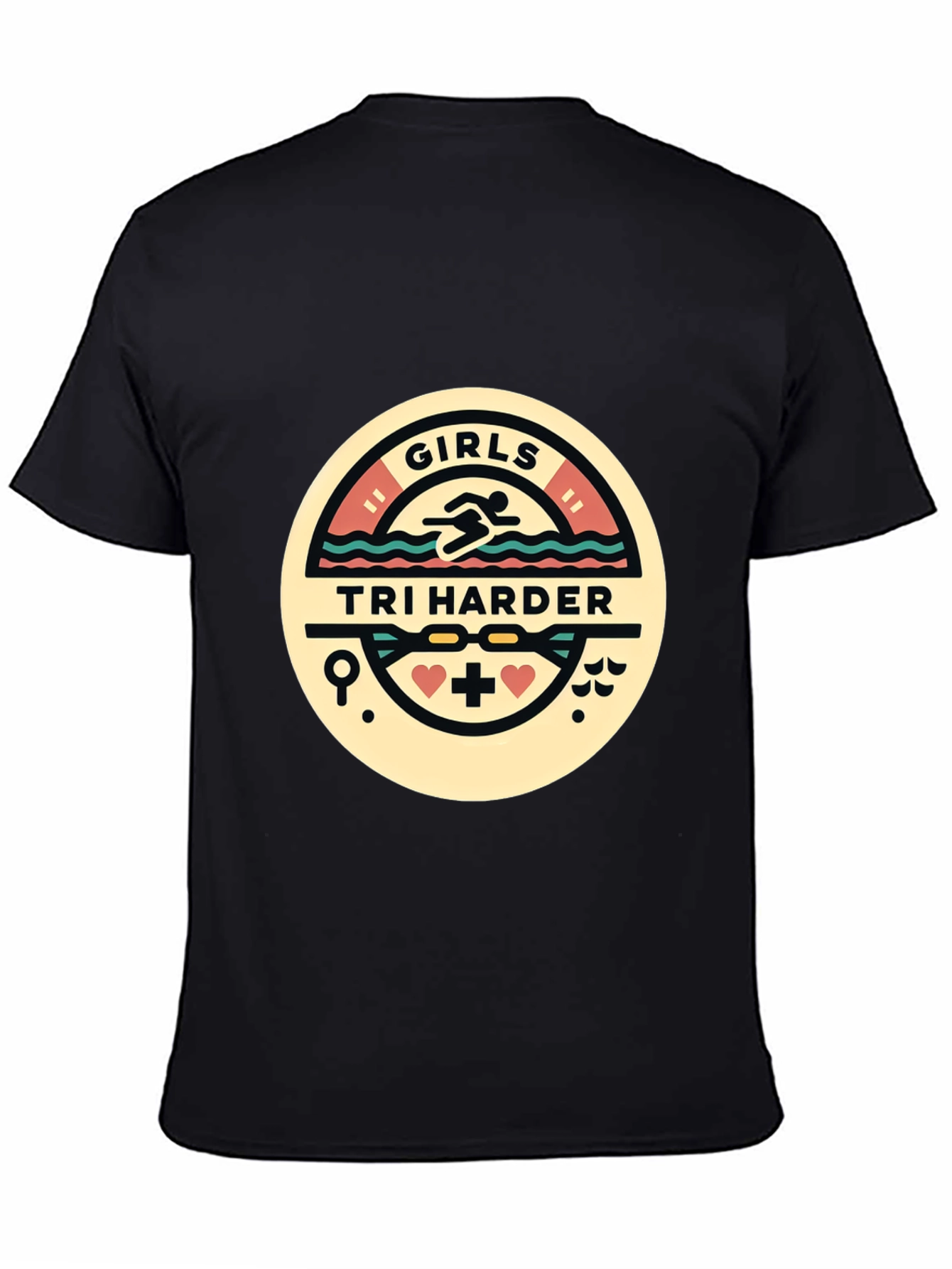 Girls Tri Harder T-Shirt - Triathlon Design