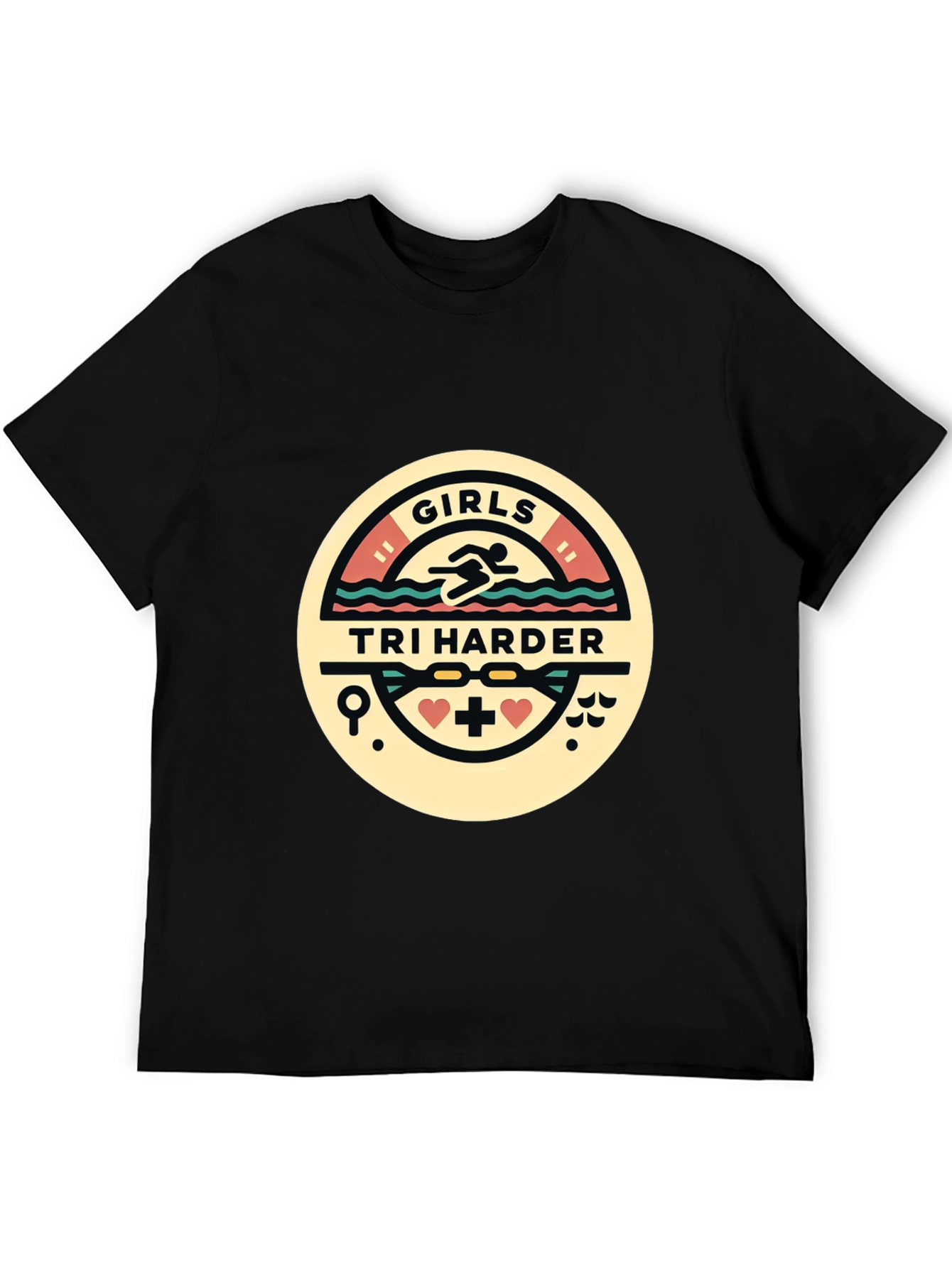 Girls Tri Harder T-Shirt - Triathlon Design