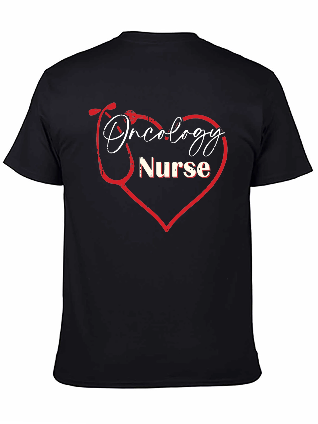 Oncology Nurse Heart Stethoscope Graphic Tee