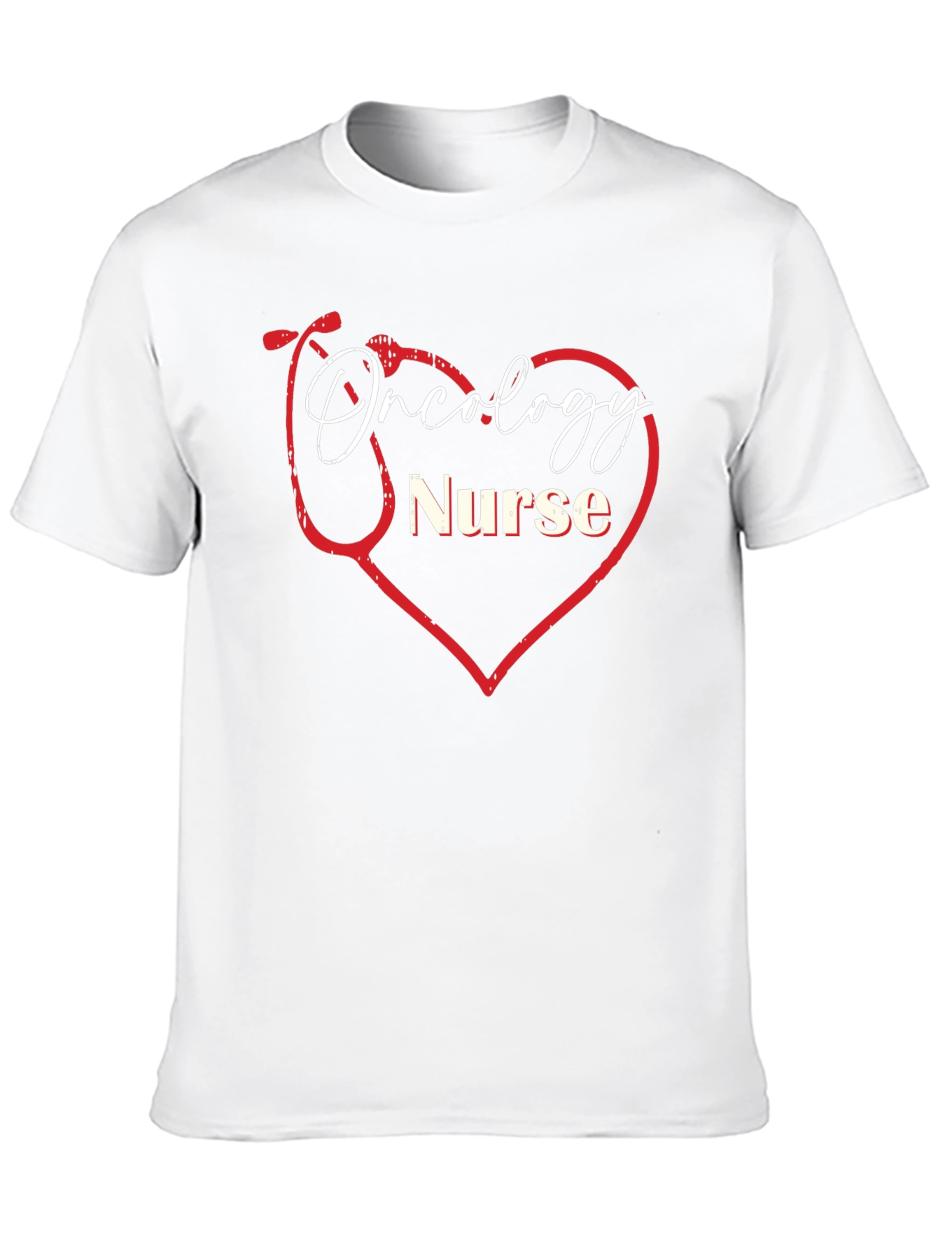 Oncology Nurse Heart Stethoscope Graphic Tee