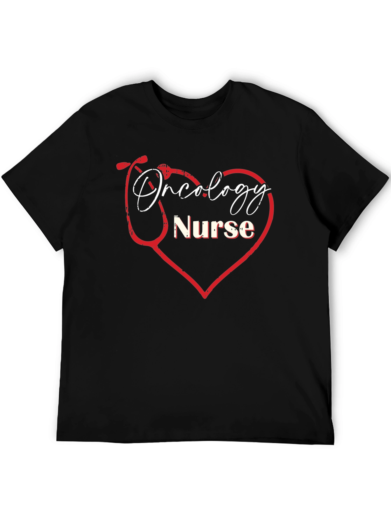 Oncology Nurse Heart Stethoscope Graphic Tee