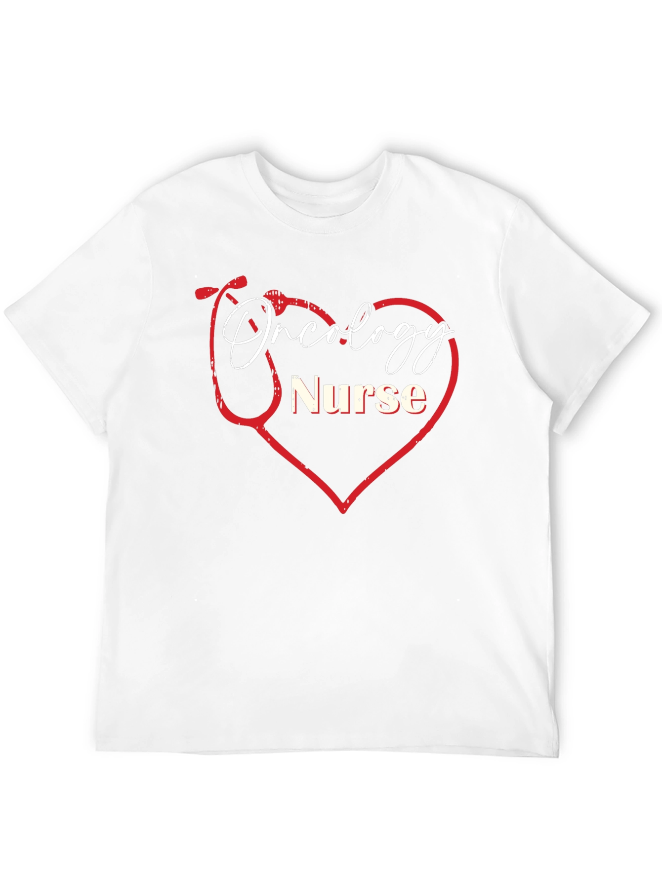 Oncology Nurse Heart Stethoscope Graphic Tee