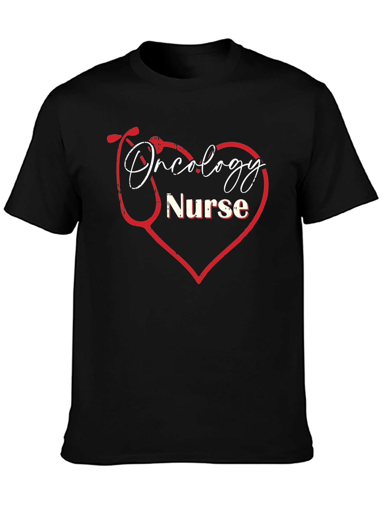 Oncology Nurse Heart Stethoscope Graphic Tee