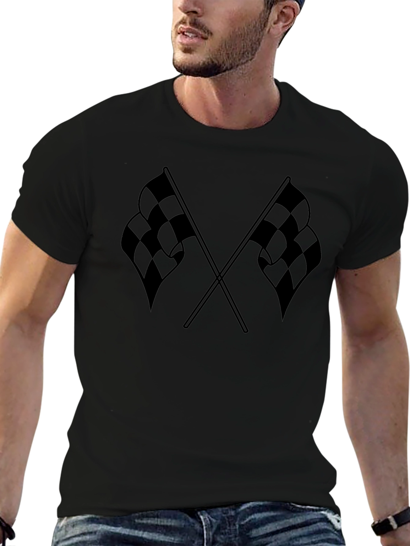 Checkered Flags Graphic Tee - Racing Fan Apparel