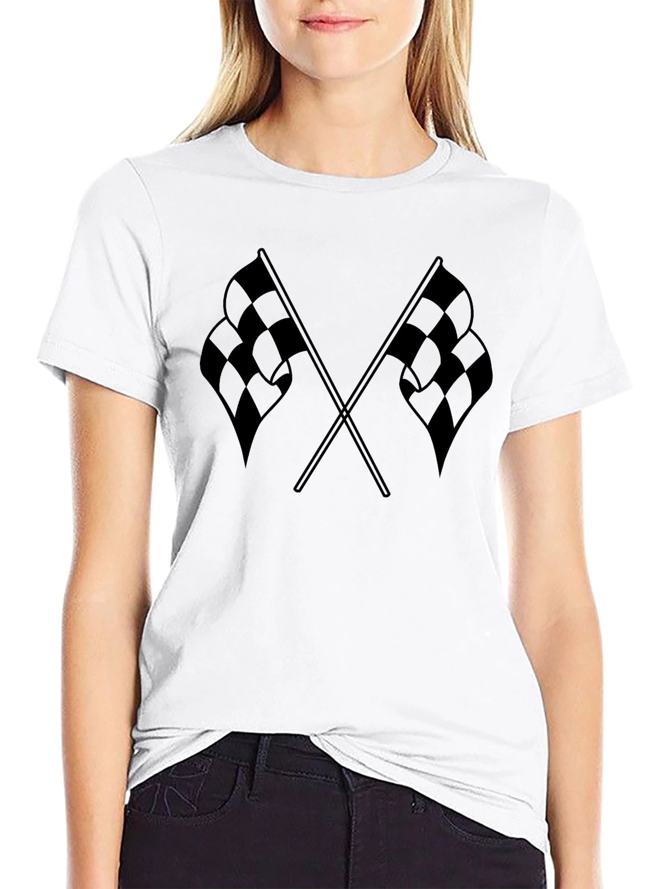 Checkered Flags Graphic Tee - Racing Fan Apparel