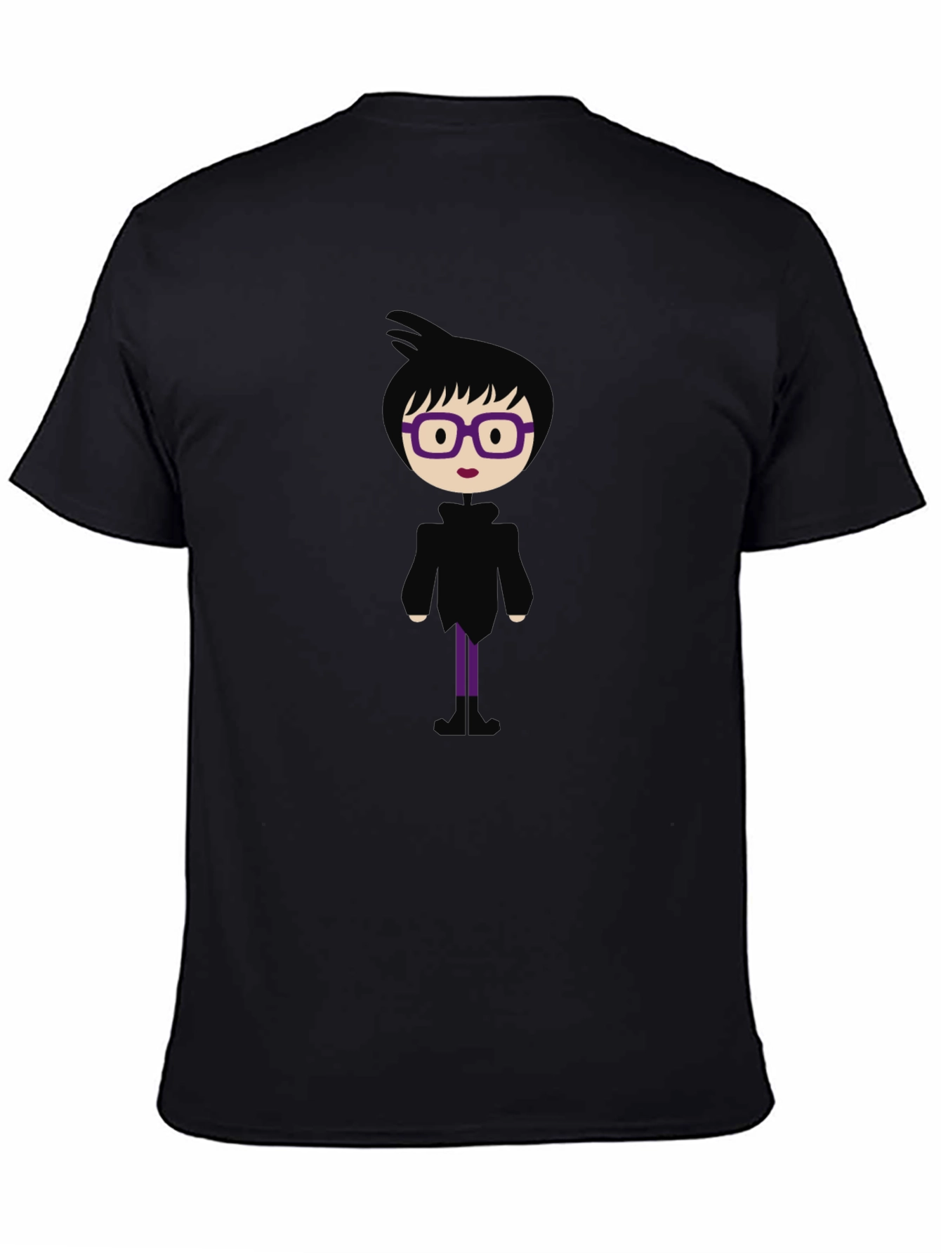 Fun Cartoon Graphic Print Black T-Shirt