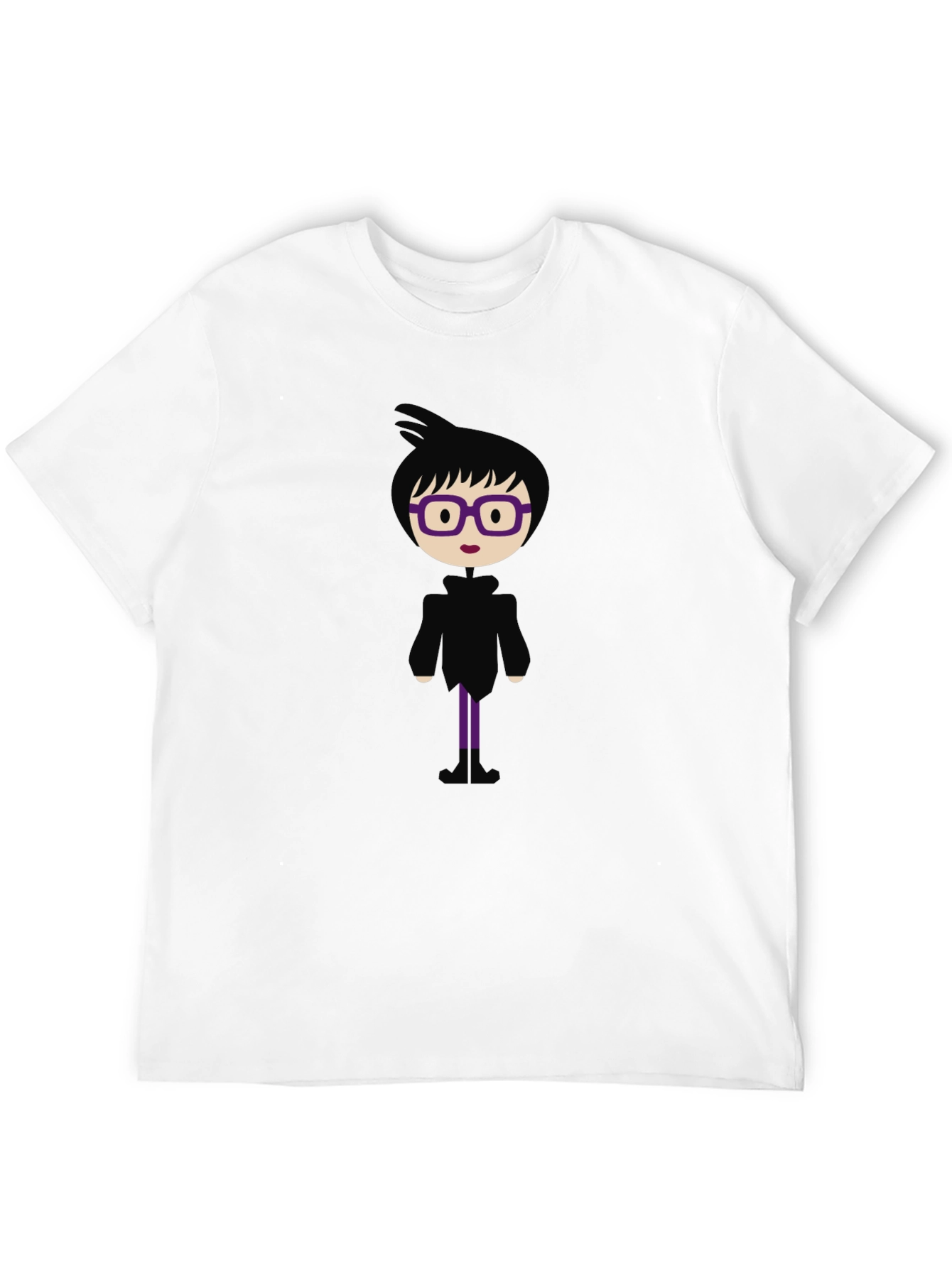 Fun Cartoon Graphic Print Black T-Shirt