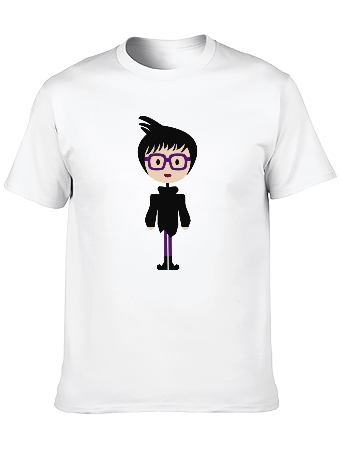 Fun Cartoon Graphic Print Black T-Shirt