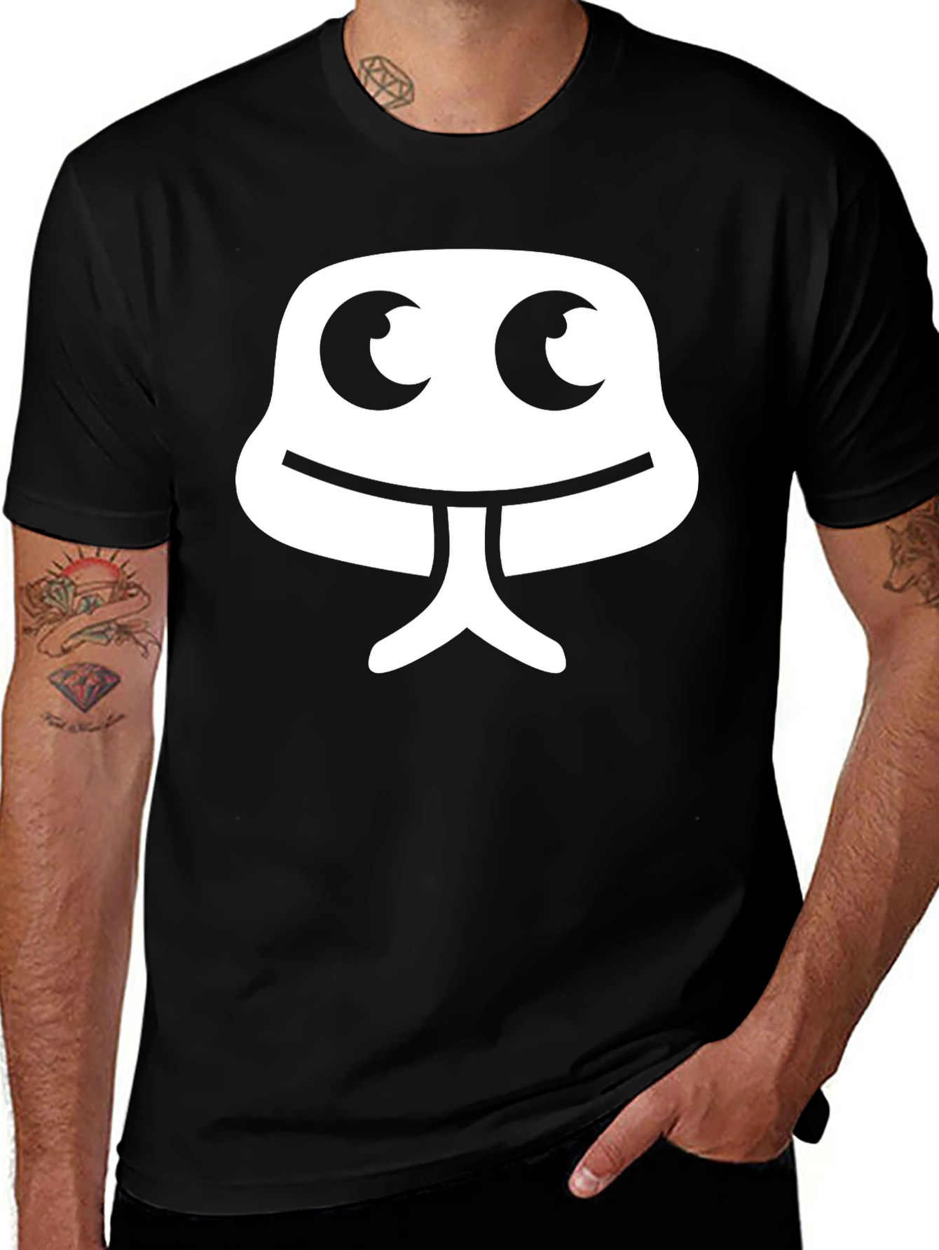 Cool Cartoon Graphic Tee - Black Cotton T-Shirt