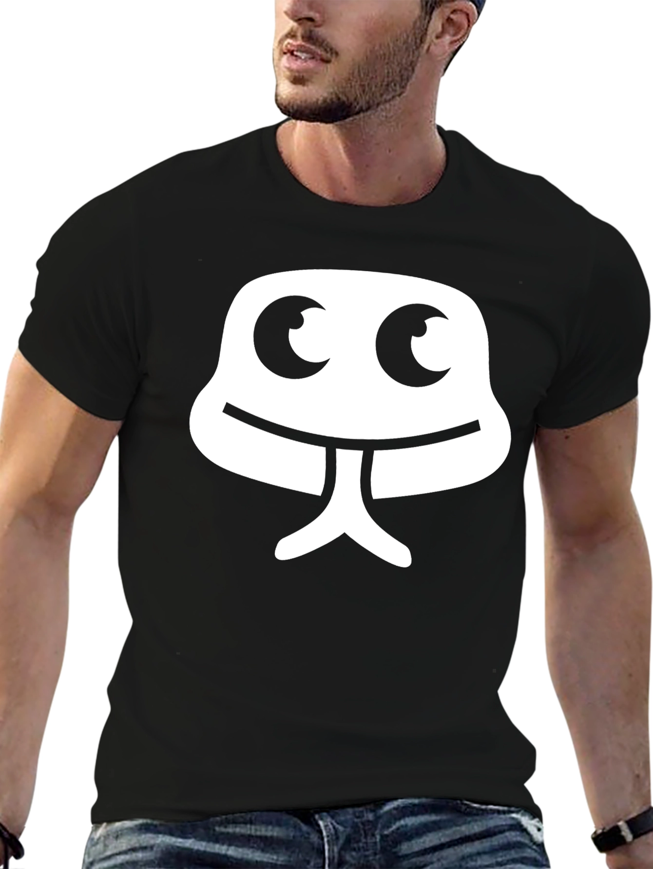 Cool Cartoon Graphic Tee - Black Cotton T-Shirt