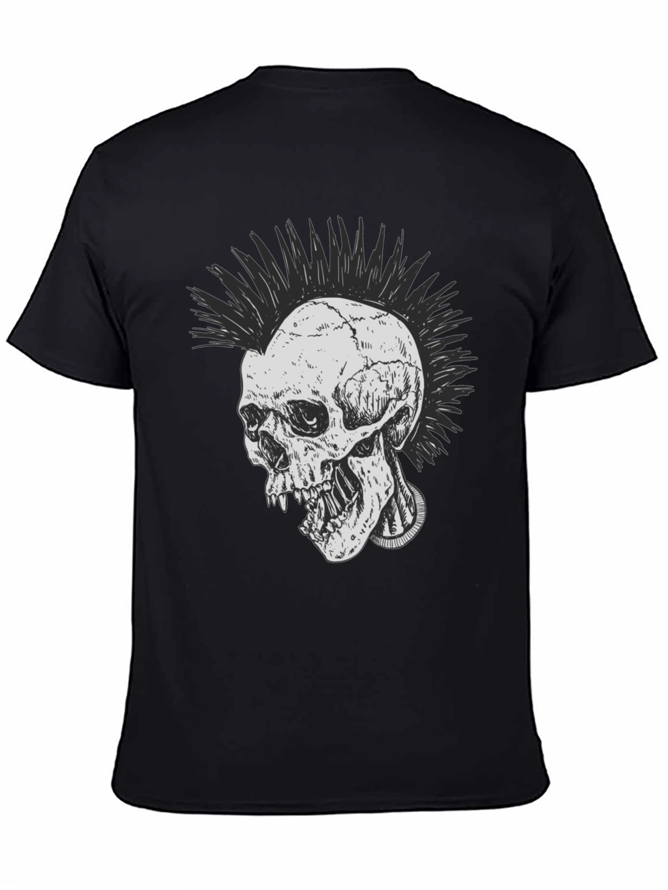 Punk Skull Graphic Tee - Black