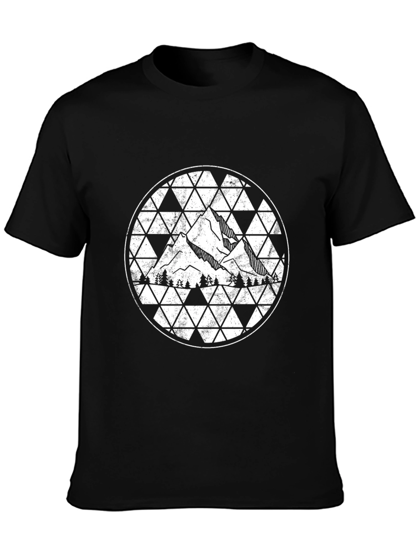 Mountain Graphic Print Mens Black T-Shirt