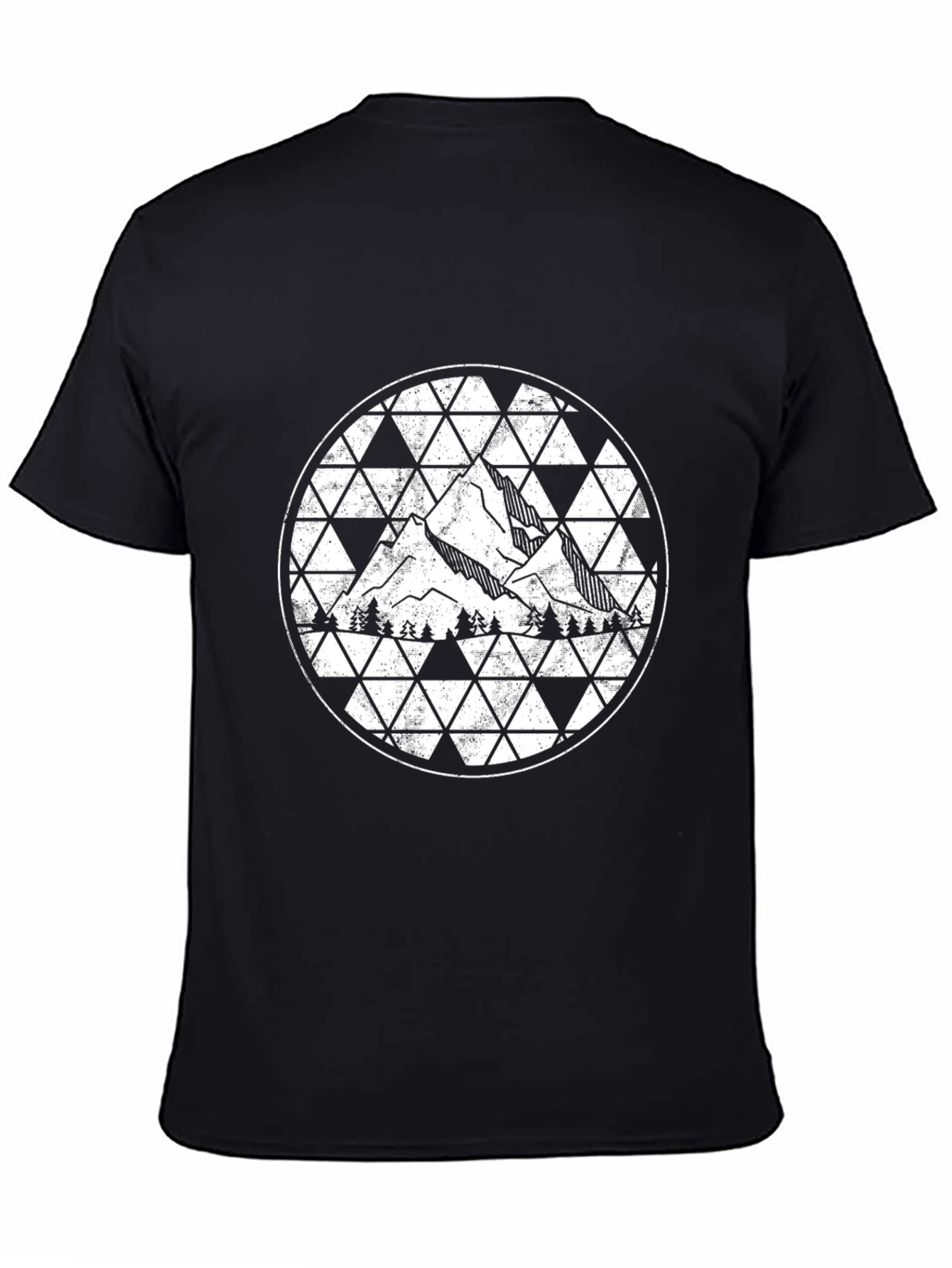 Mountain Graphic Print Mens Black T-Shirt