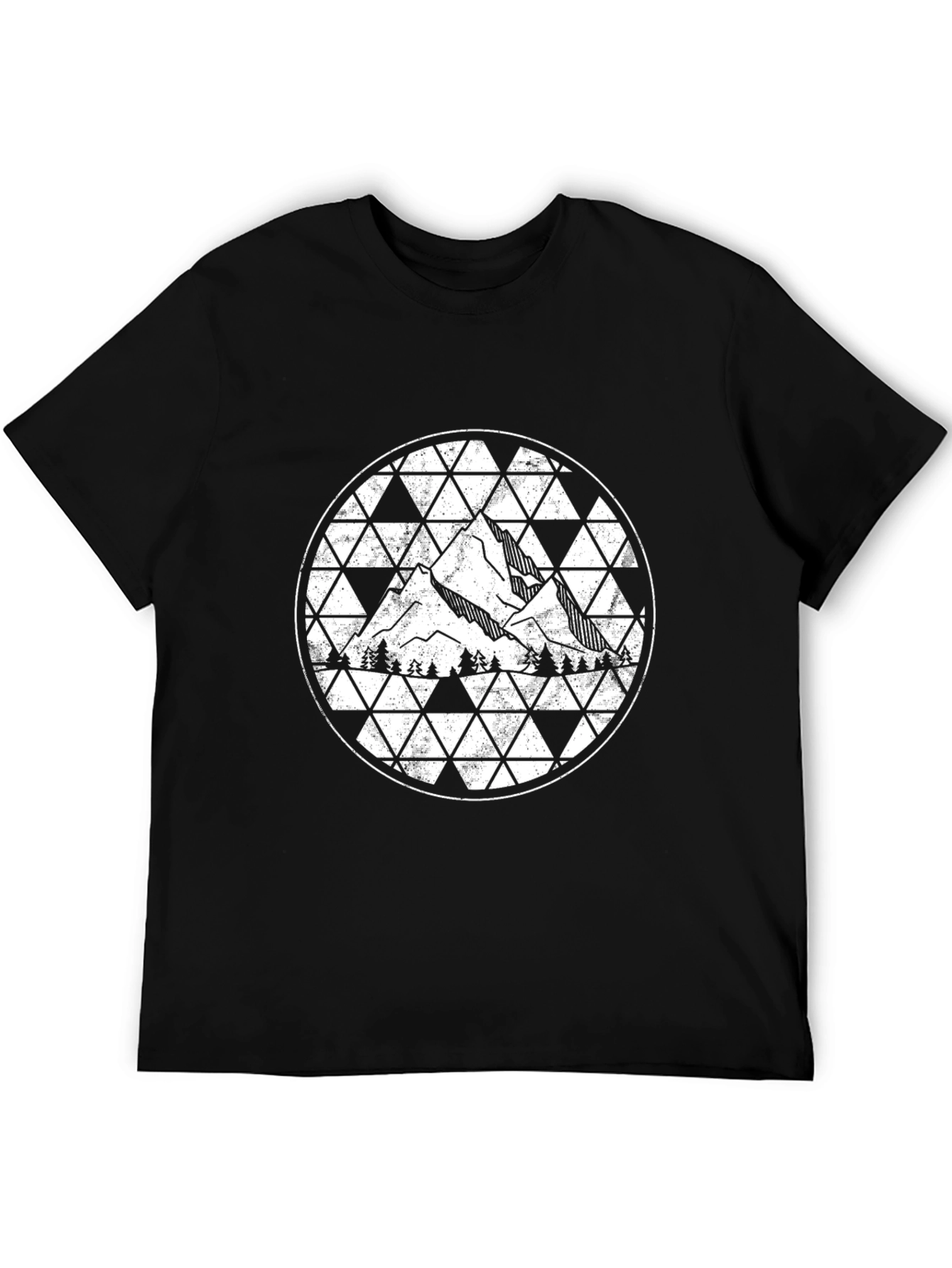 Mountain Graphic Print Mens Black T-Shirt