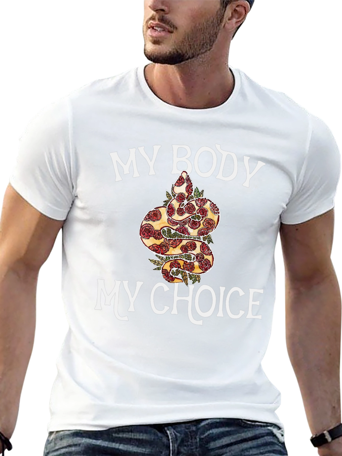 My Body My Choice Snake & Rose T-Shirt