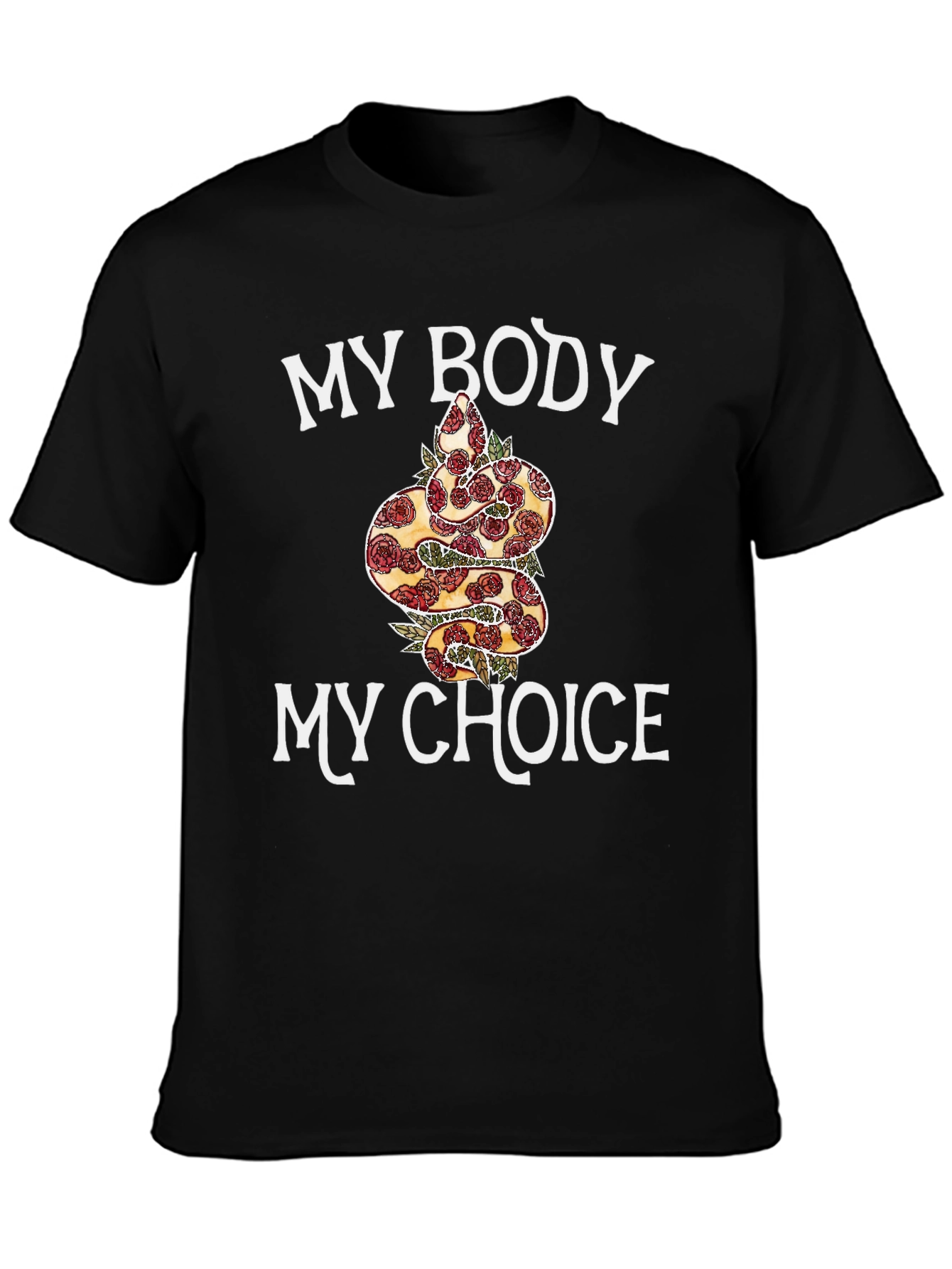 My Body My Choice Snake & Rose T-Shirt