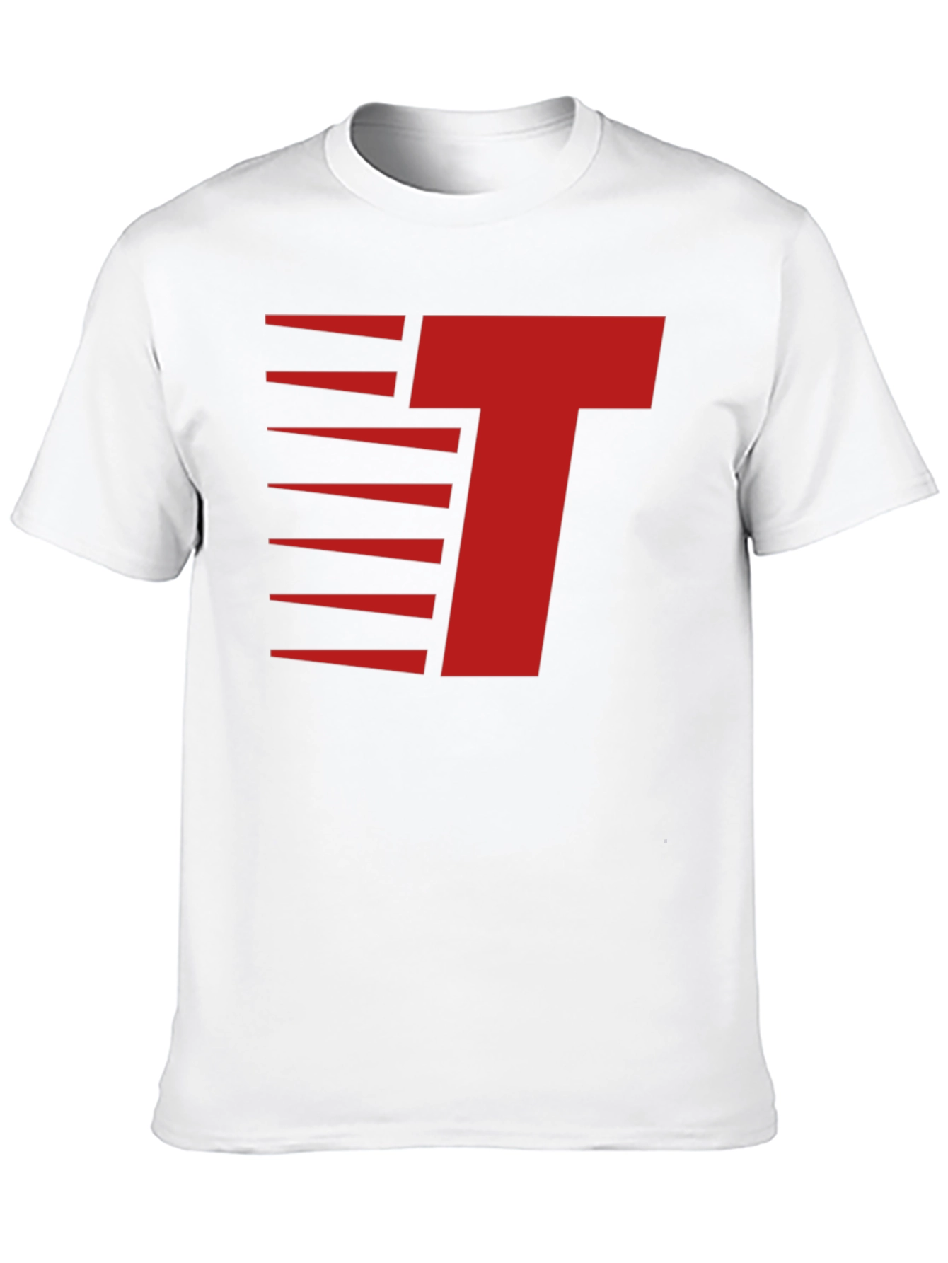 Modern Letter T Graphic Tee - Red on Black