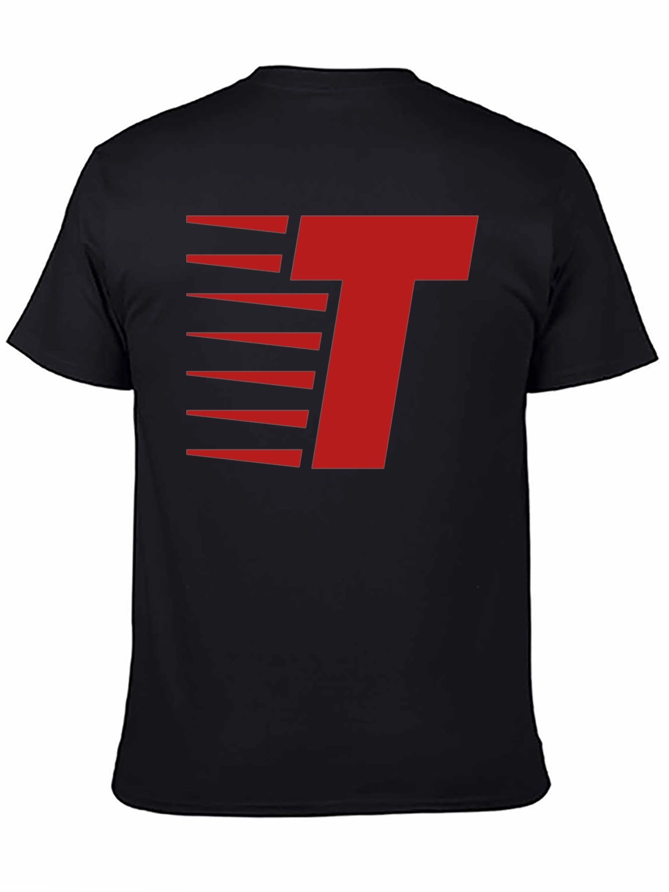 Modern Letter T Graphic Tee - Red on Black