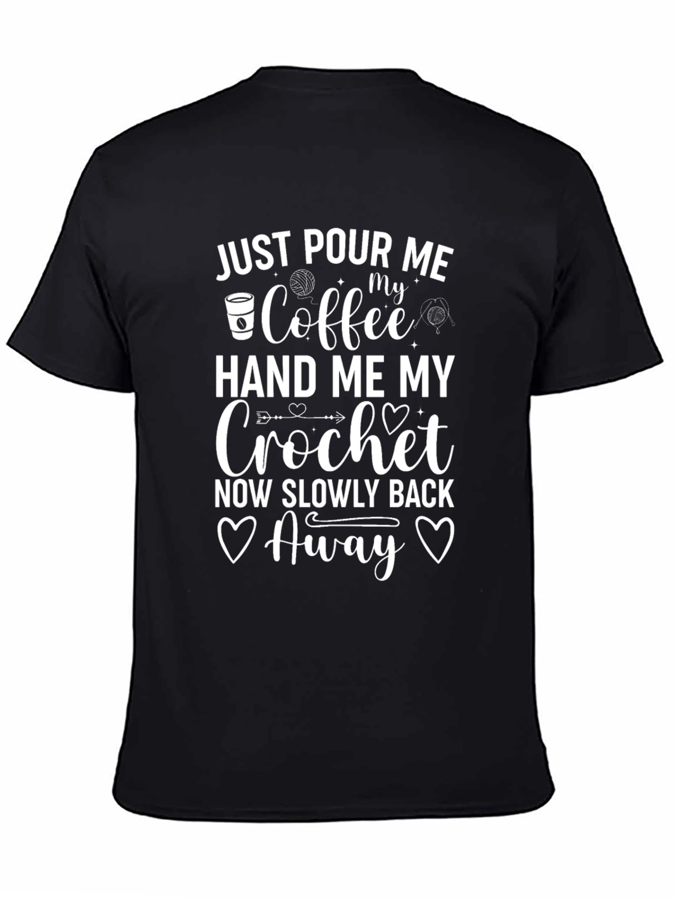 Funny Crochet T-Shirt: Coffee & Yarn Lover Gift