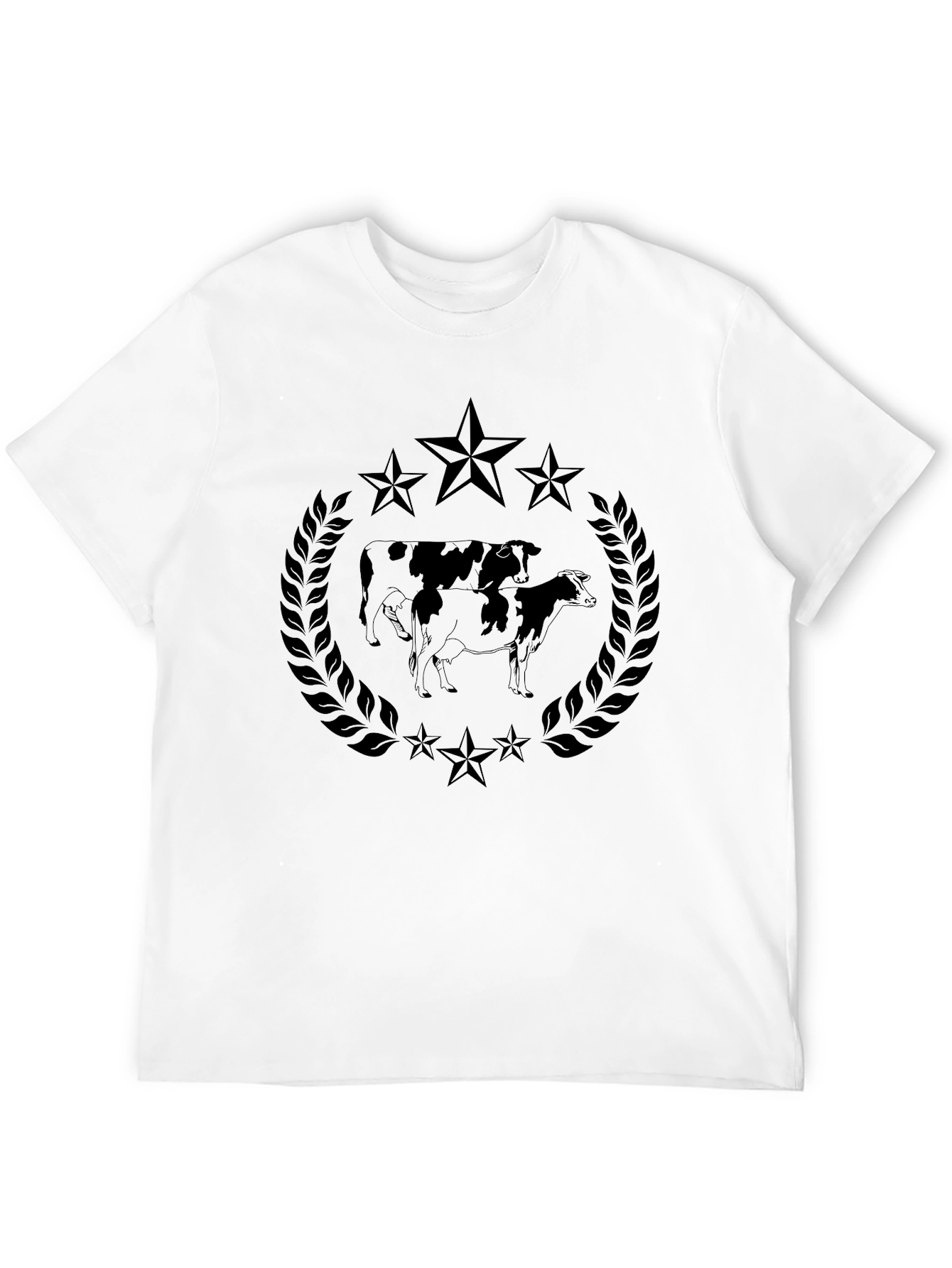 Cow Stars Black Graphic Tee