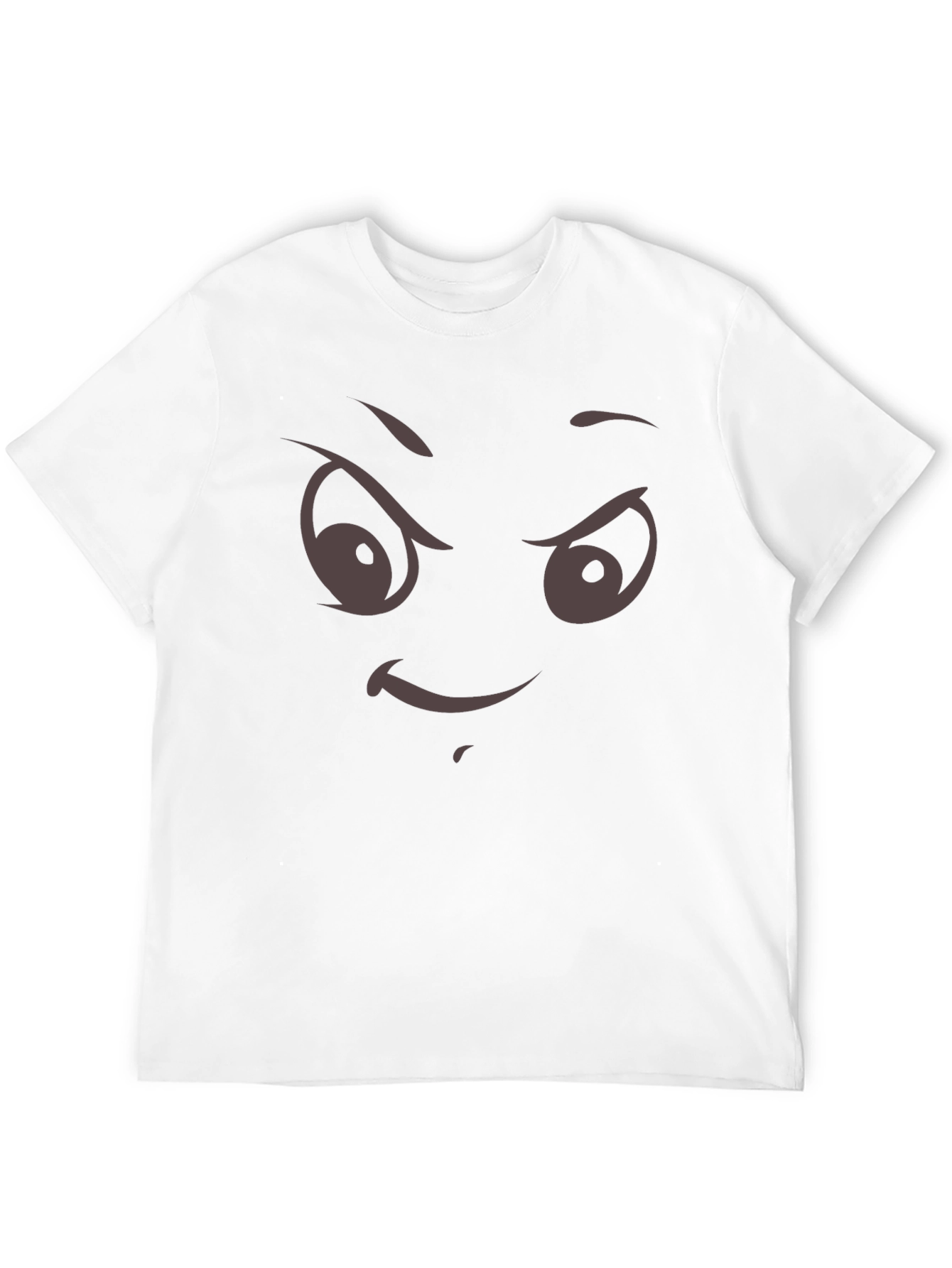 Mens Black T-Shirt with Evil Face Graphic Print