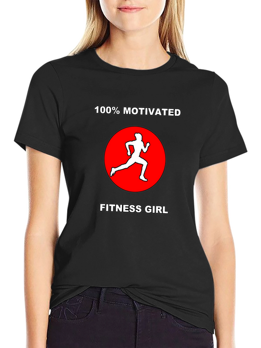 Motivated Fitness Girl Black T-Shirt