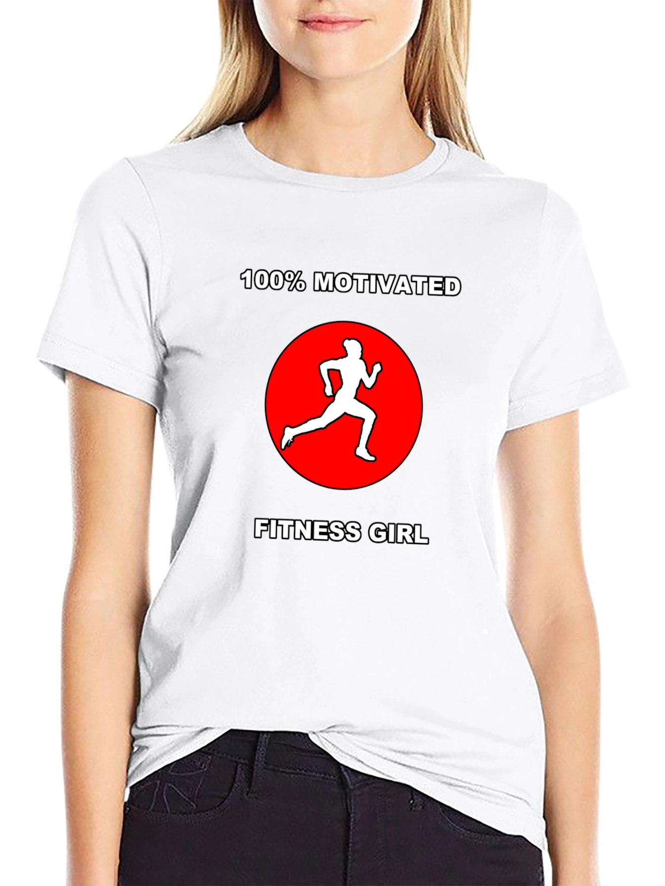 Motivated Fitness Girl Black T-Shirt