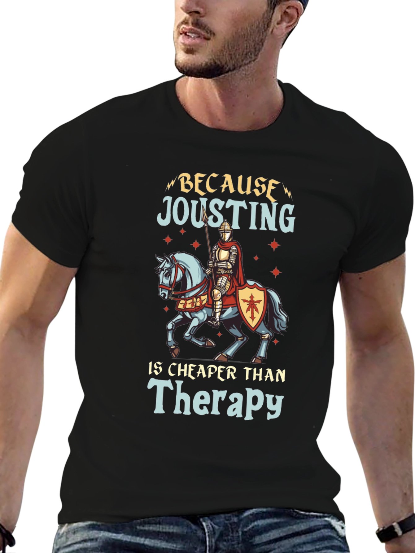 Jousting Therapy Black T-Shirt