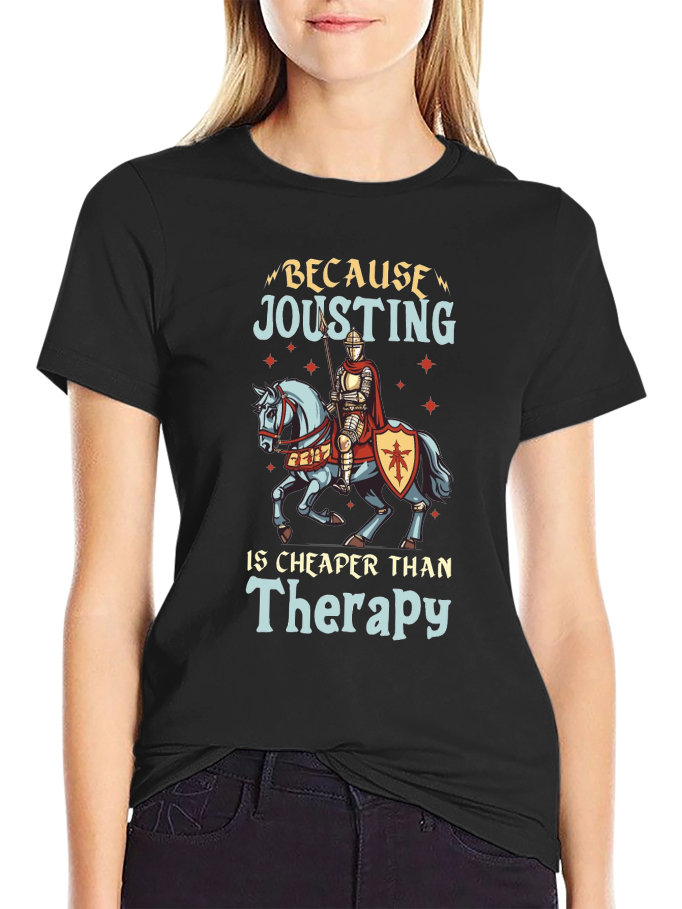 Jousting Therapy Black T-Shirt
